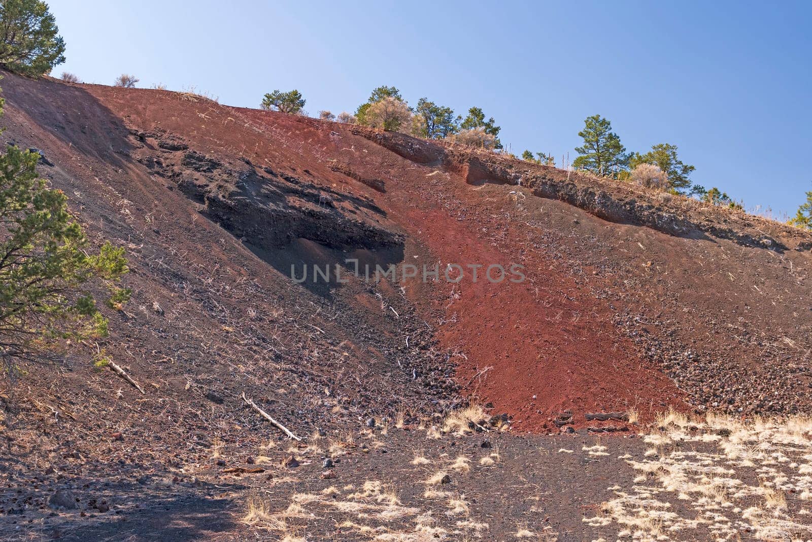 Side of a Volcanic Cinder Cone in El Malpais National Monument in New Mexico