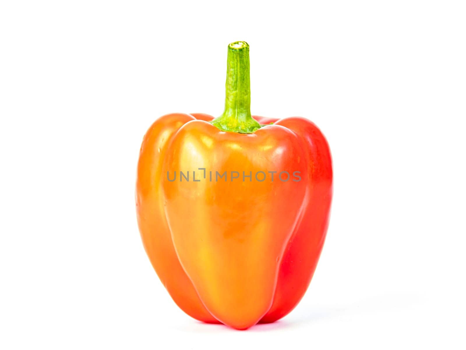 Fruit vegetable red bell pepper on a white background. Place for text. Template. Food photo. Showcase. Advertising. Background image.