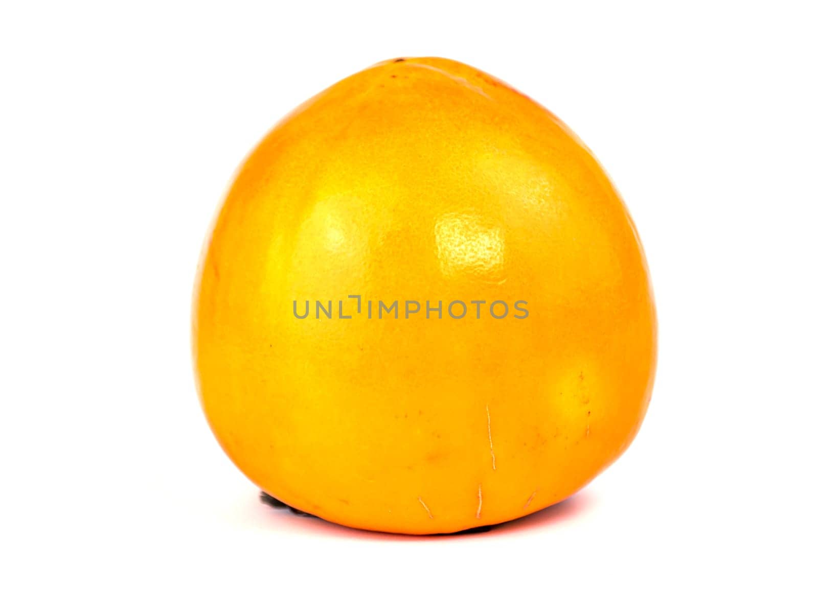 Persimmon fruit on a white background. Harvest. Place for text. Free place.