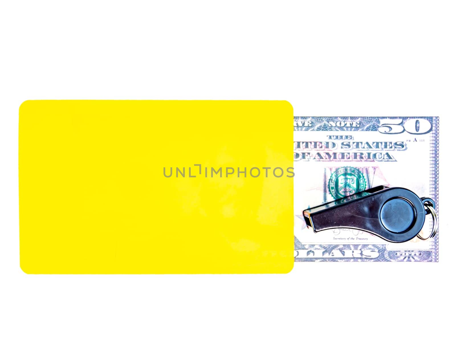 Warning cards and money of a football referee.. Corruption of a football referee for money. Money. Soccer referee cards. Sport. Tote. Bribe. Rates. Bribe. Place for text. Euro currency. Dollar.