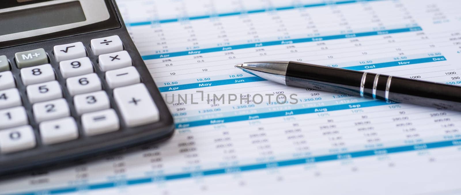 Financial documents with a calculator
