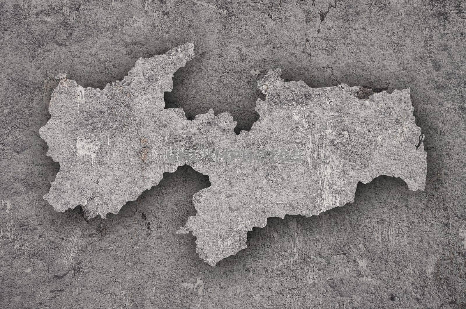 Map of Paraiba on weathered concrete