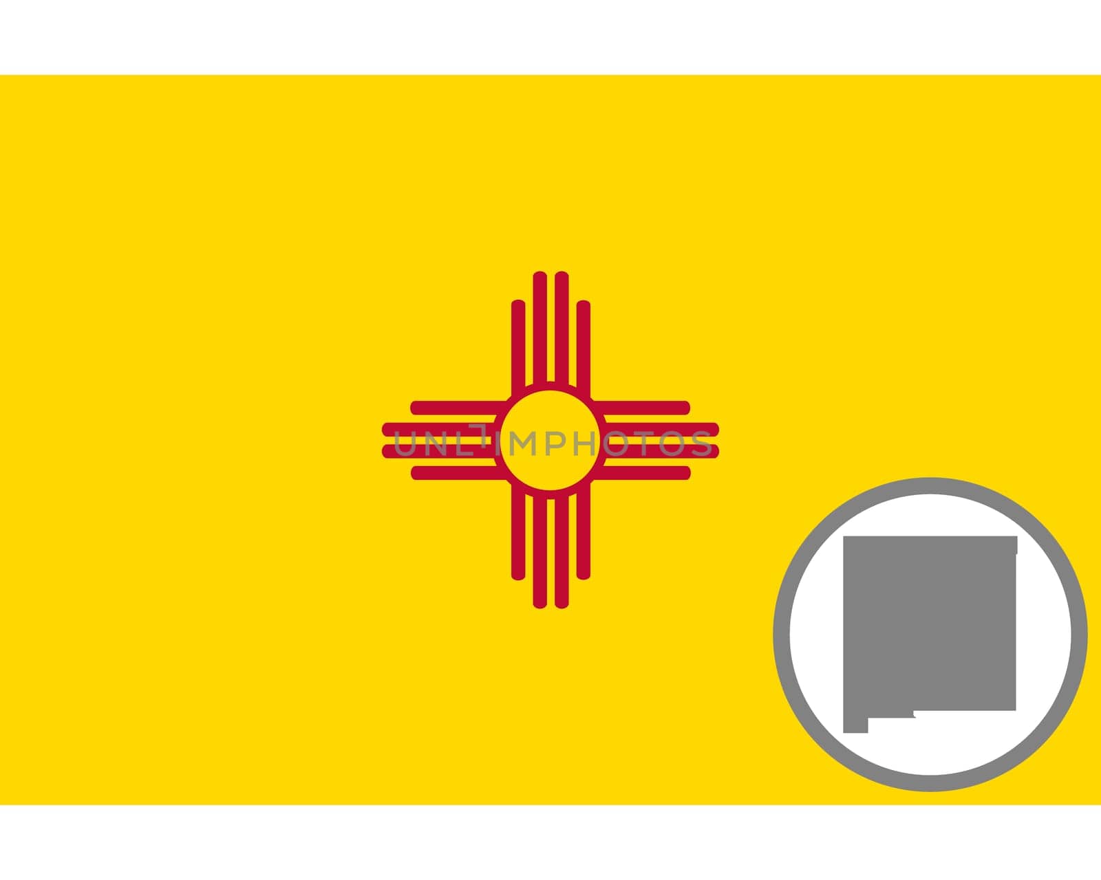 Fahne und Landkarte von New Mexico
