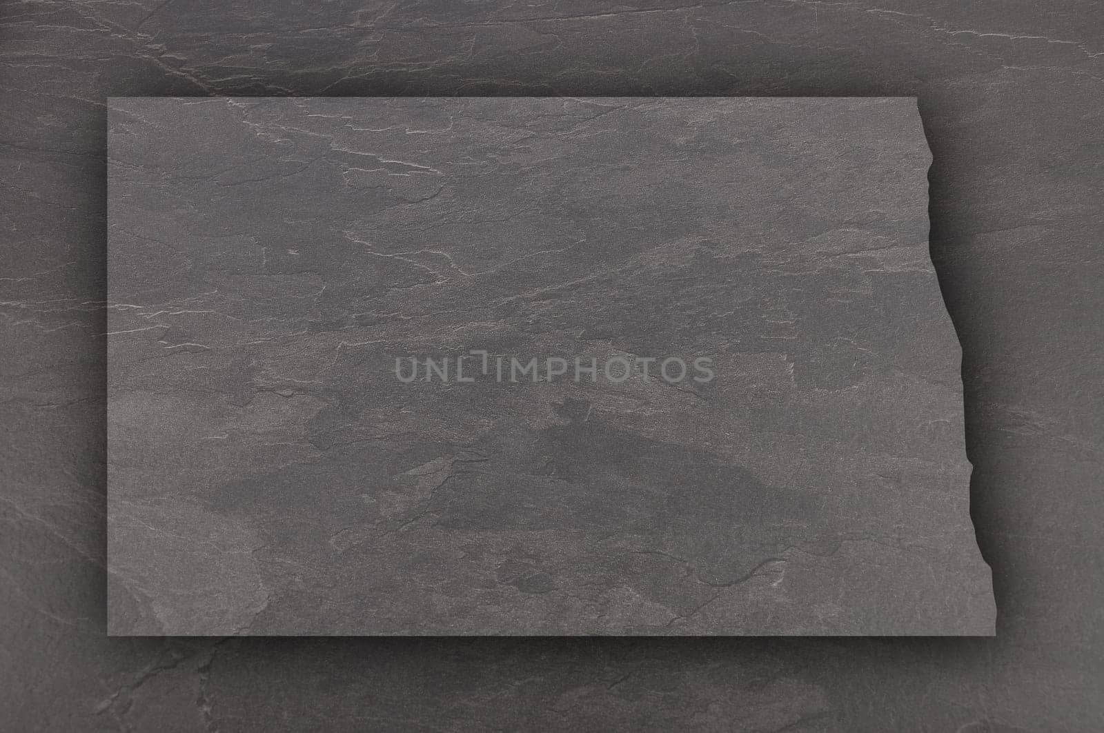 Map of North Dakota on dark slate