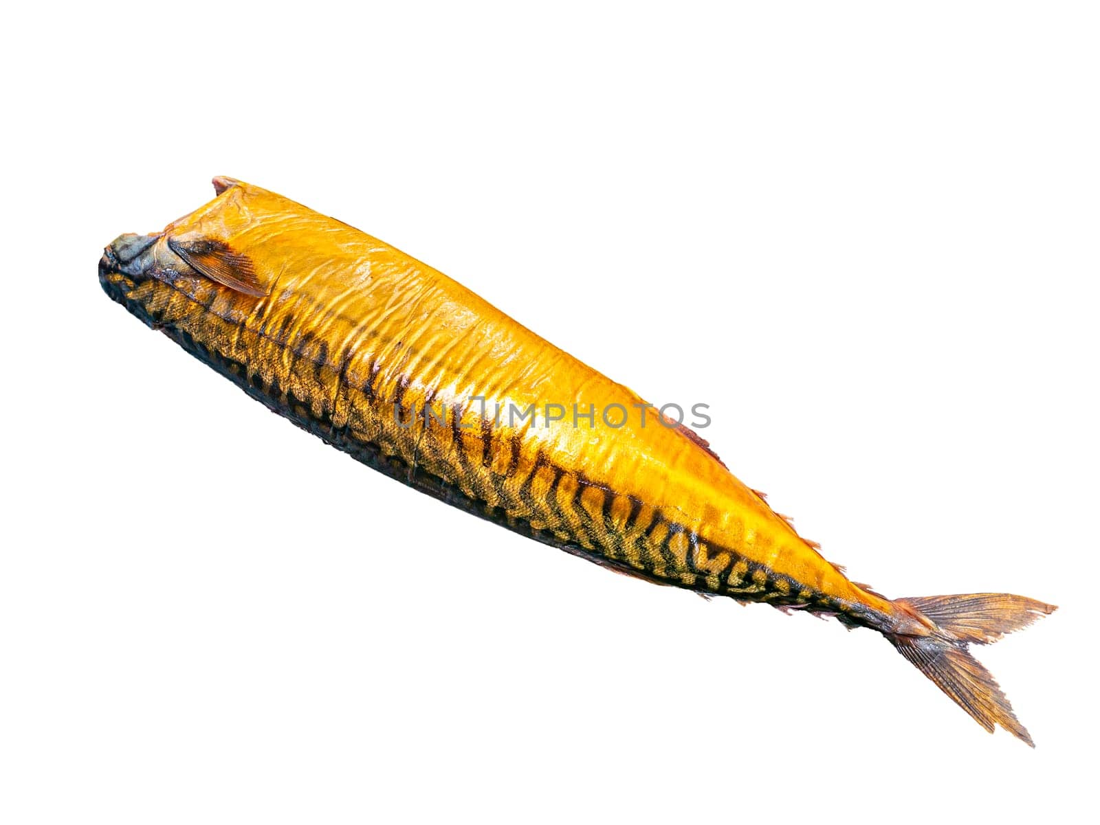 Smoked mackerel fish on a white plate. Salted mackerel fish. Canned food. Food photo. Recipe. Menu of dishes. Vegetarian food. Home kitchen. Fishing. Background image. Place for your text.