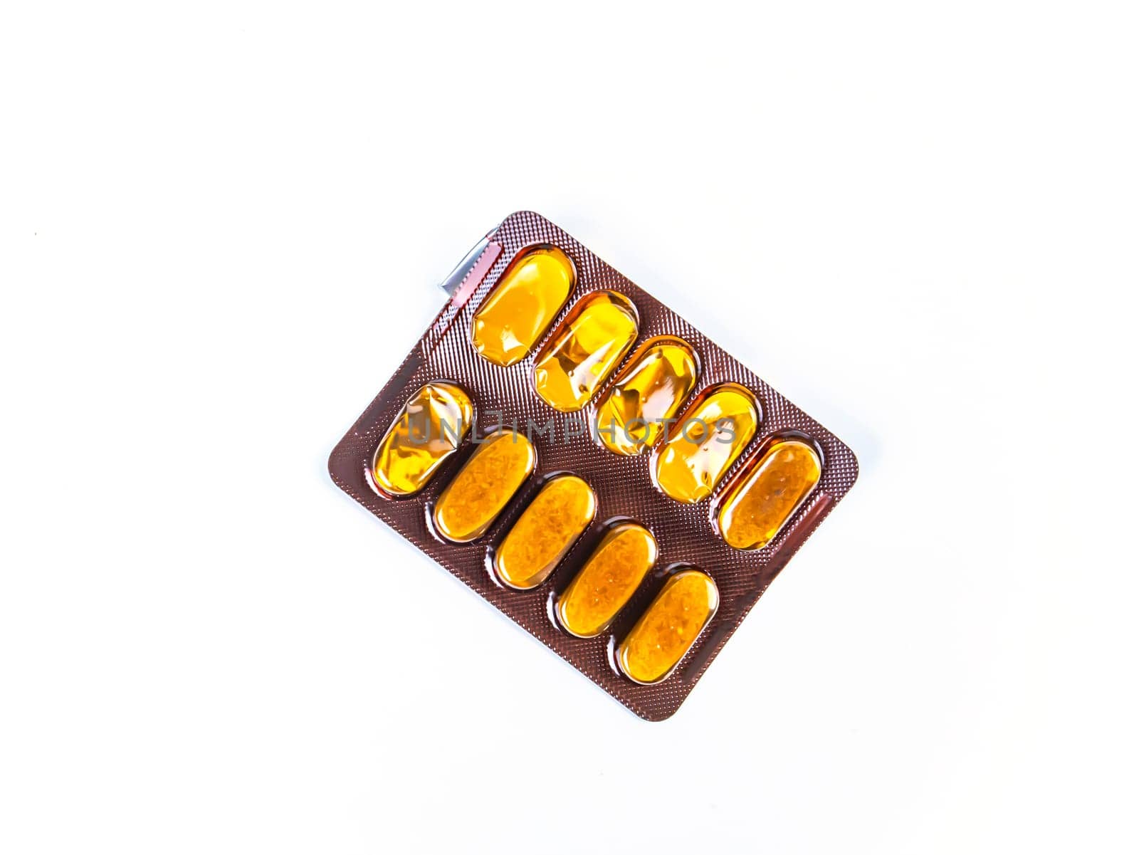 Medical medicine in pills on a white background. Pharmacy drugs in tablets. Pharmacology. Medical medicine in capsules. Pharmacy capsules for human treatment. Place for your text. Drugs in pills.