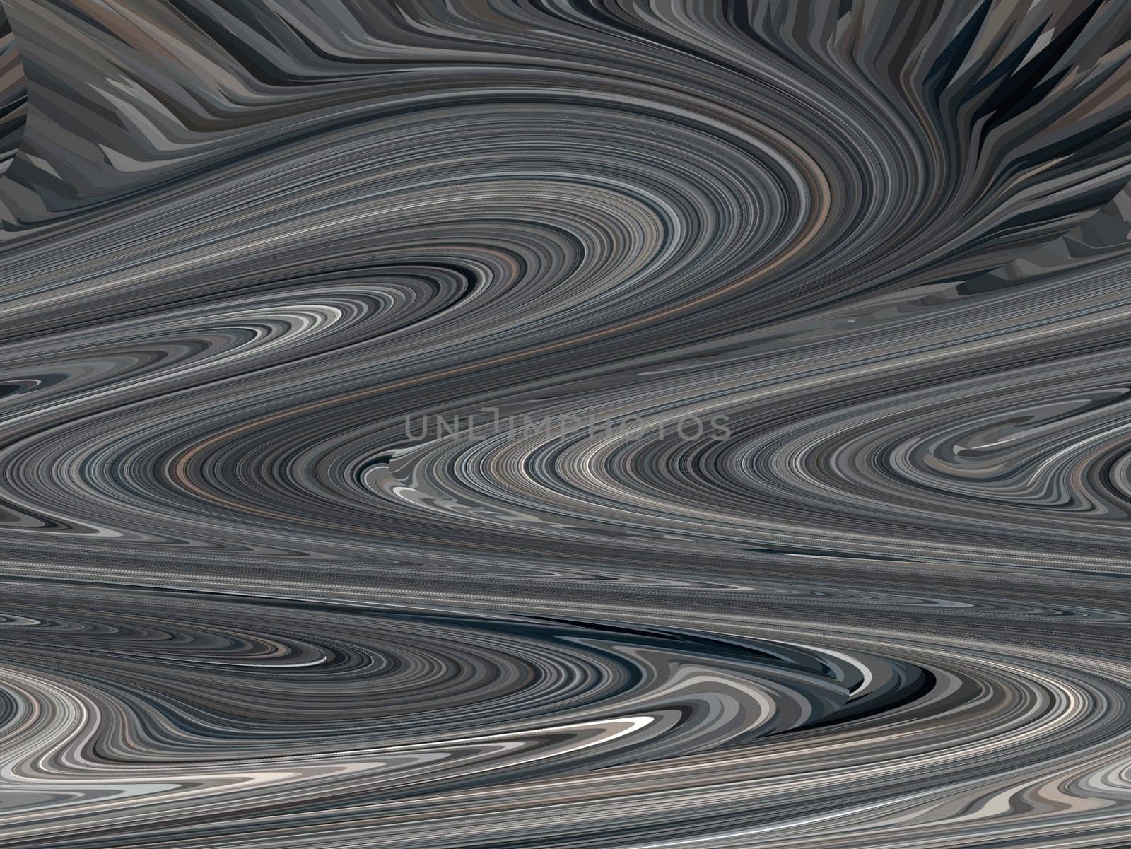 Illustration of an abstract curvature of space in dark colors. Background image. Abstract illustration. Place for your text. Template. Poster. Volumetric image.
