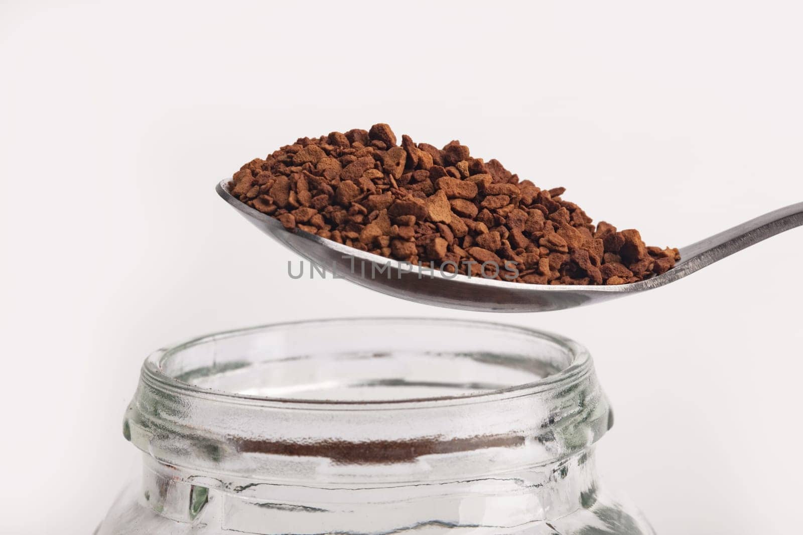 Instant Coffee over bright background
