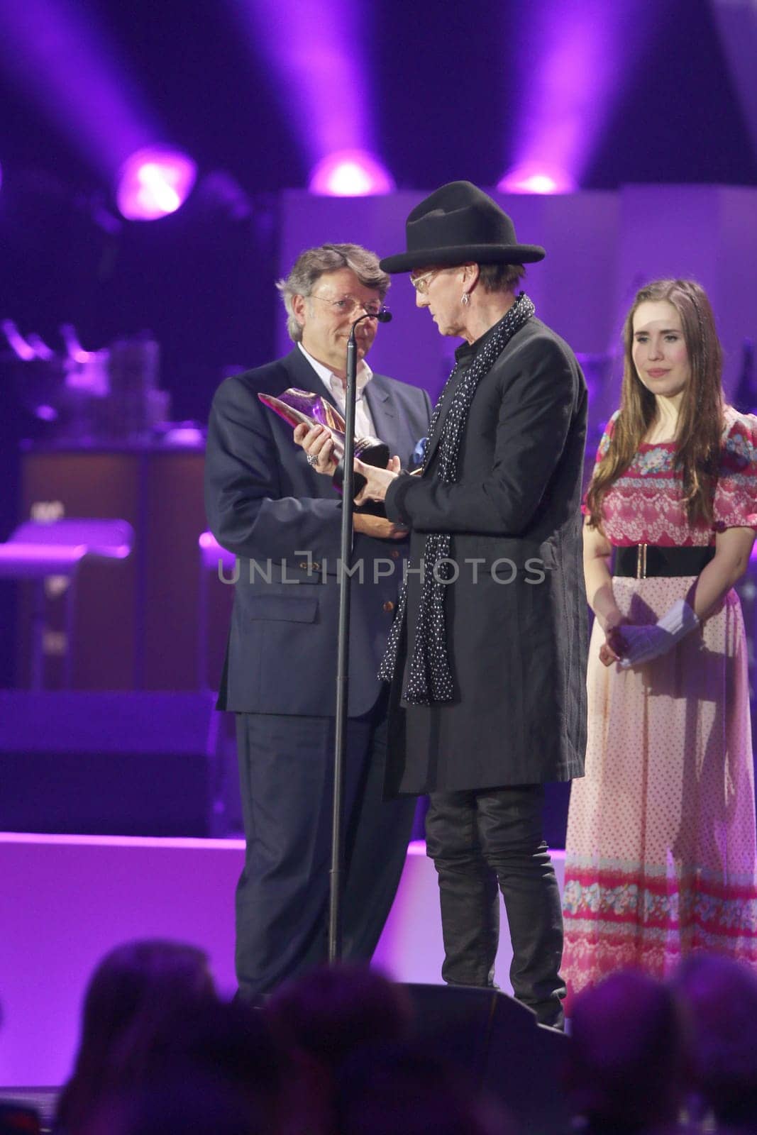 Peter Schwenkow and Marius Mueller-Westernhagen,award ceremony of the LEA Award at the Festhalle,Frankfurt/Main,14.04.2015