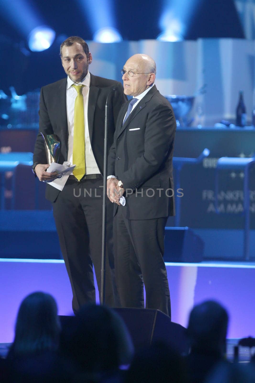 Jan Josef Liefers,Marek Lieberberg and Andre Lieberberg,award ceremony of the LEA Award at the Festhalle,Frankfurt/Main,14.04.2015