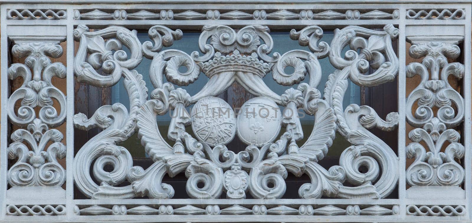 The Palace of San Telmo Seville, Spain. Seat of the presidency of the Andalusian Regional Government. Balcony ironwork detail