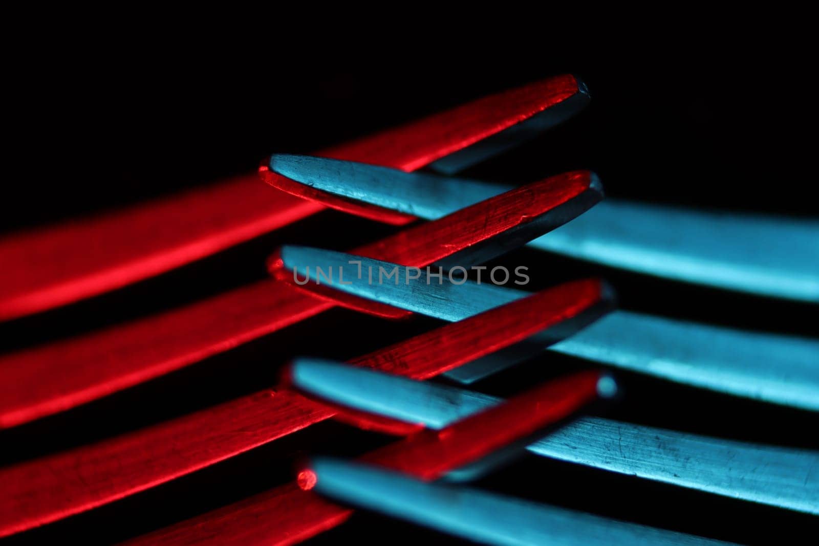 cutlery forks colors abstract macro background different