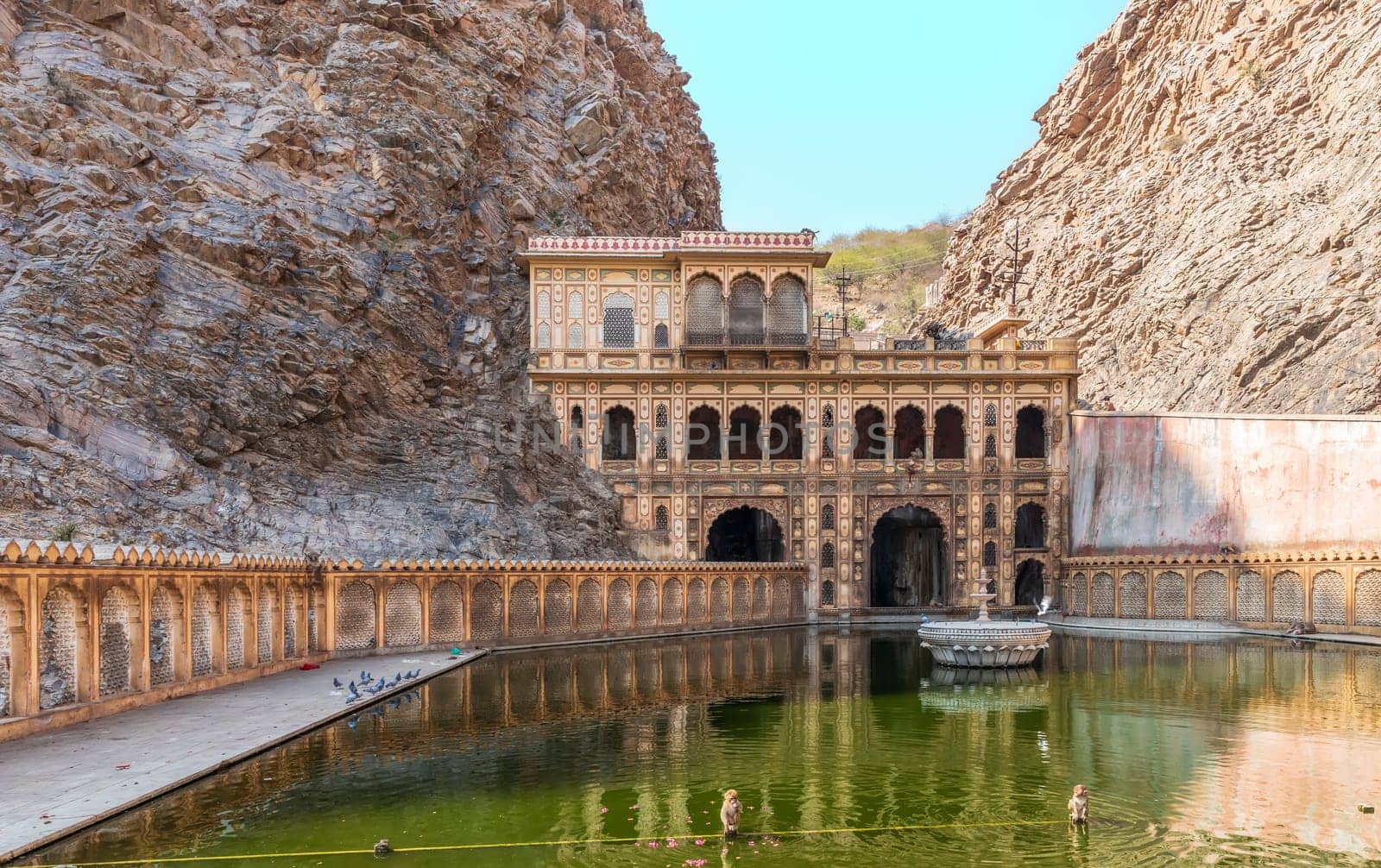 Famous Monkey Temple Kund in Jaipur, Rajasthan, India.