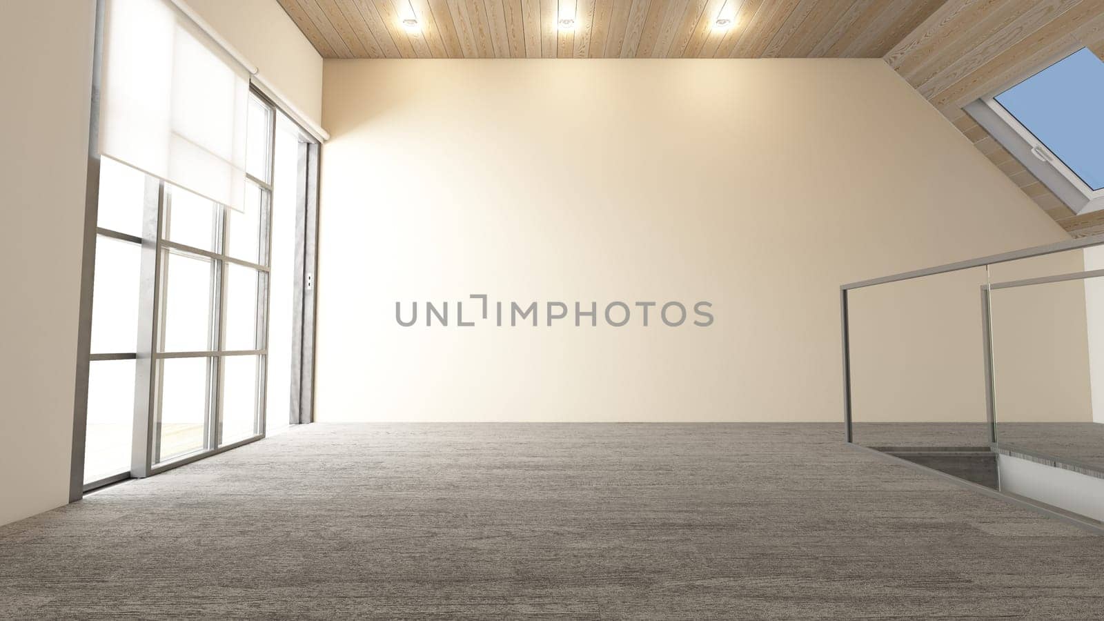 Render of 3D Contemporary Empty Room