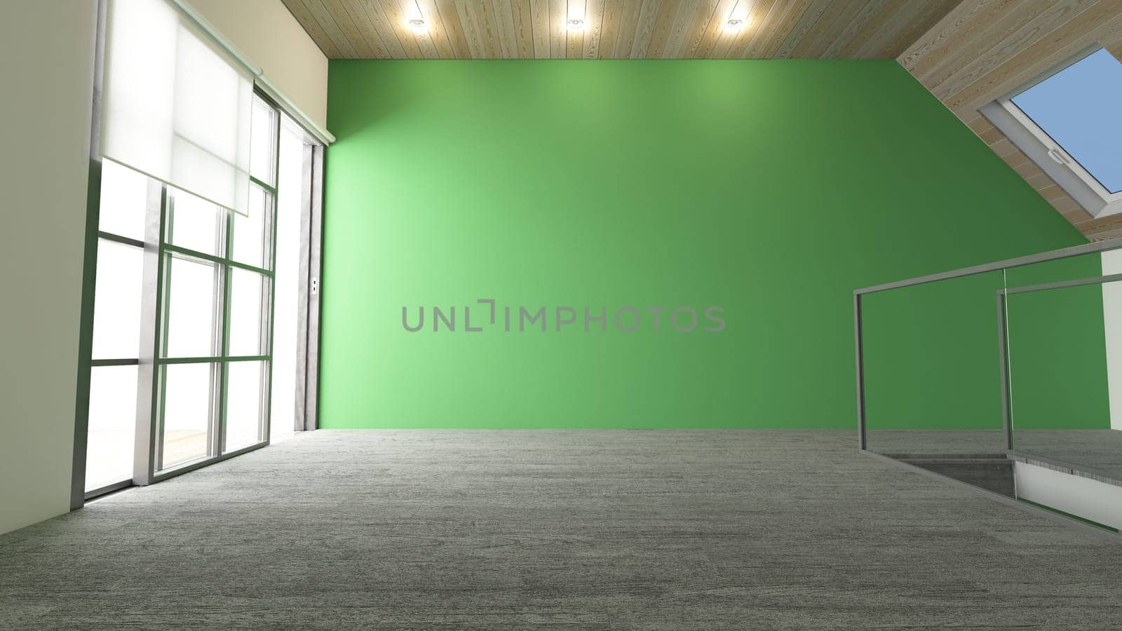 Render of 3D Contemporary Empty Room
