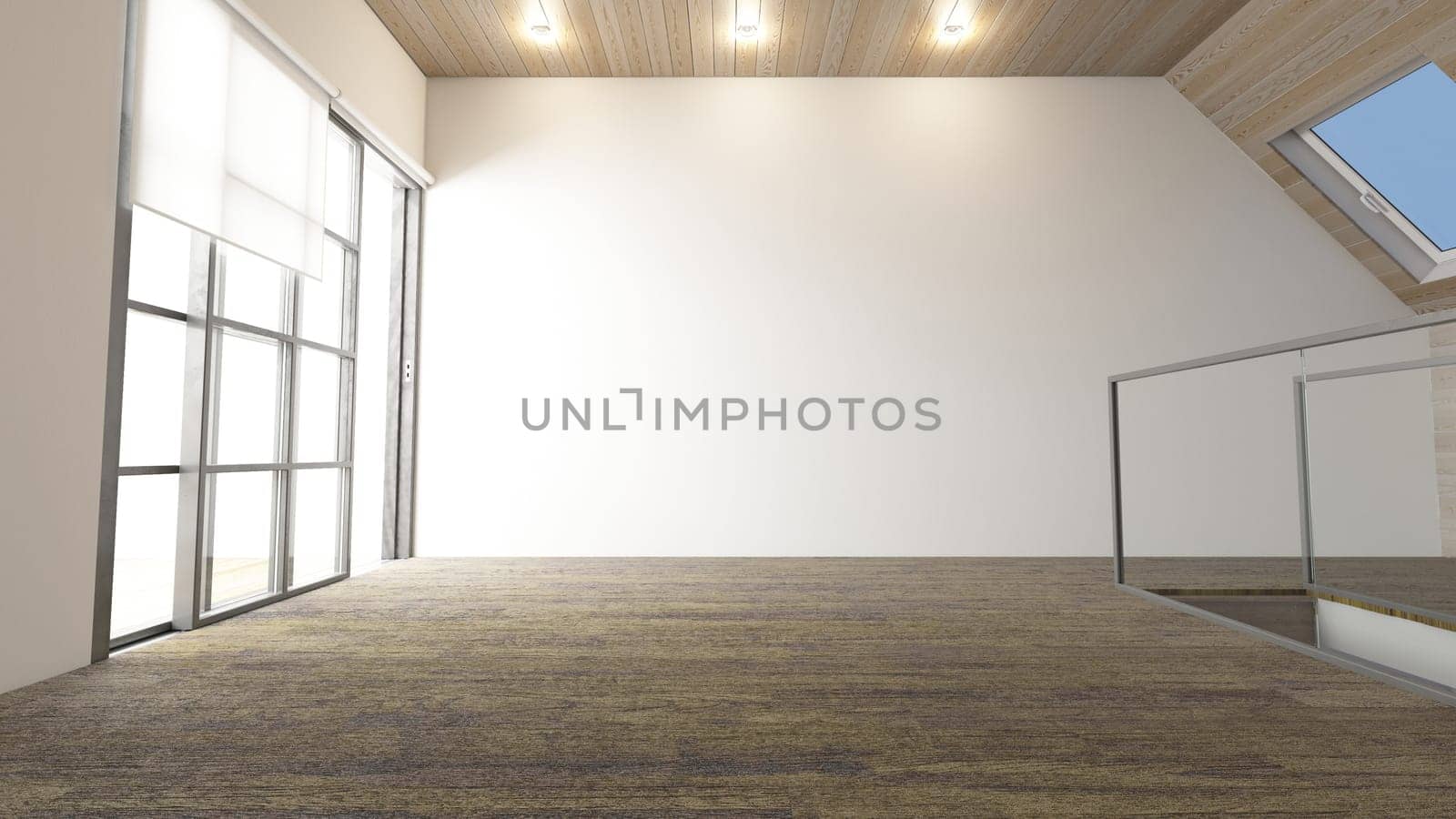 Render of 3D Contemporary Empty Room