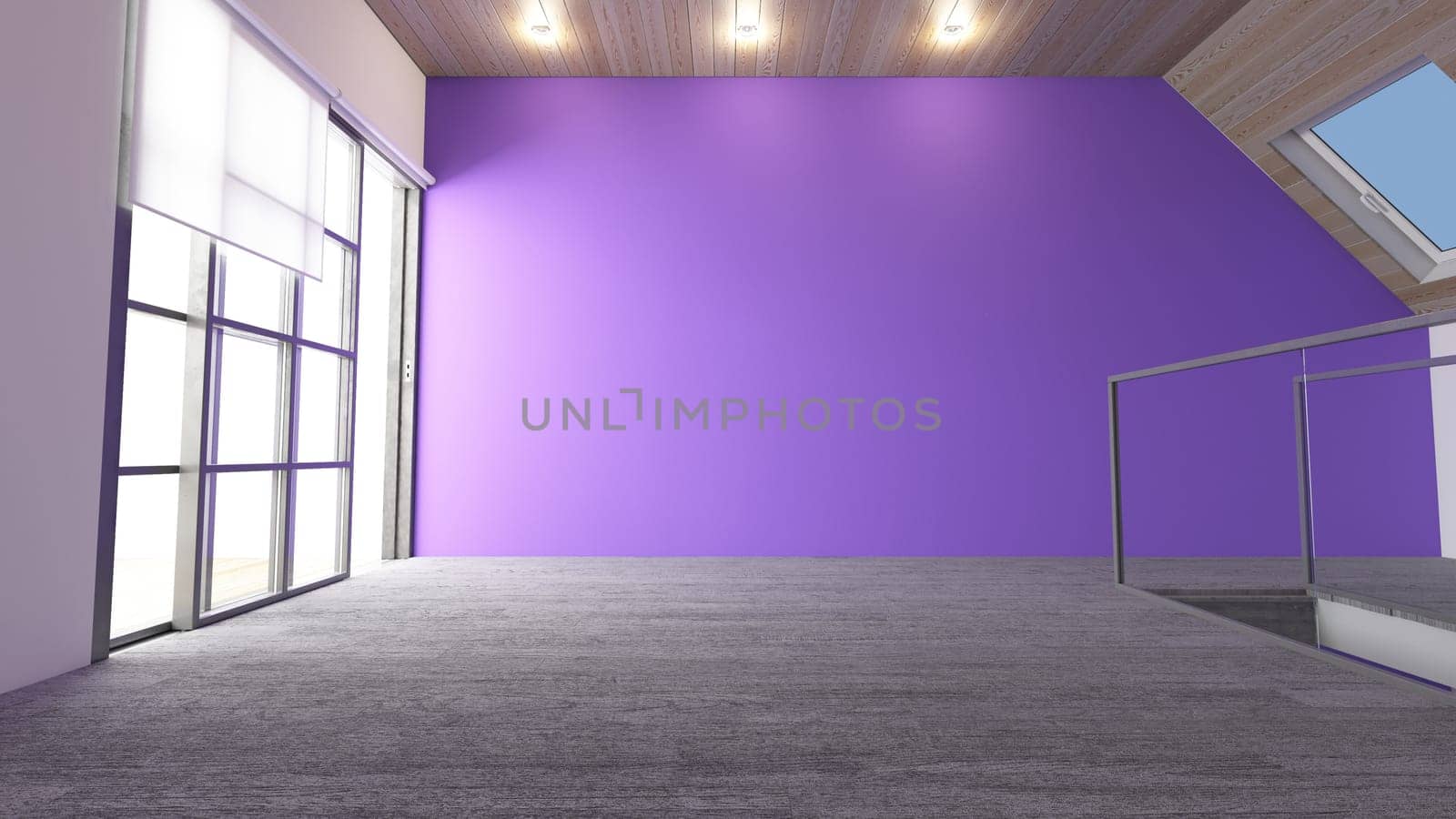 Render of 3D Contemporary Empty Room