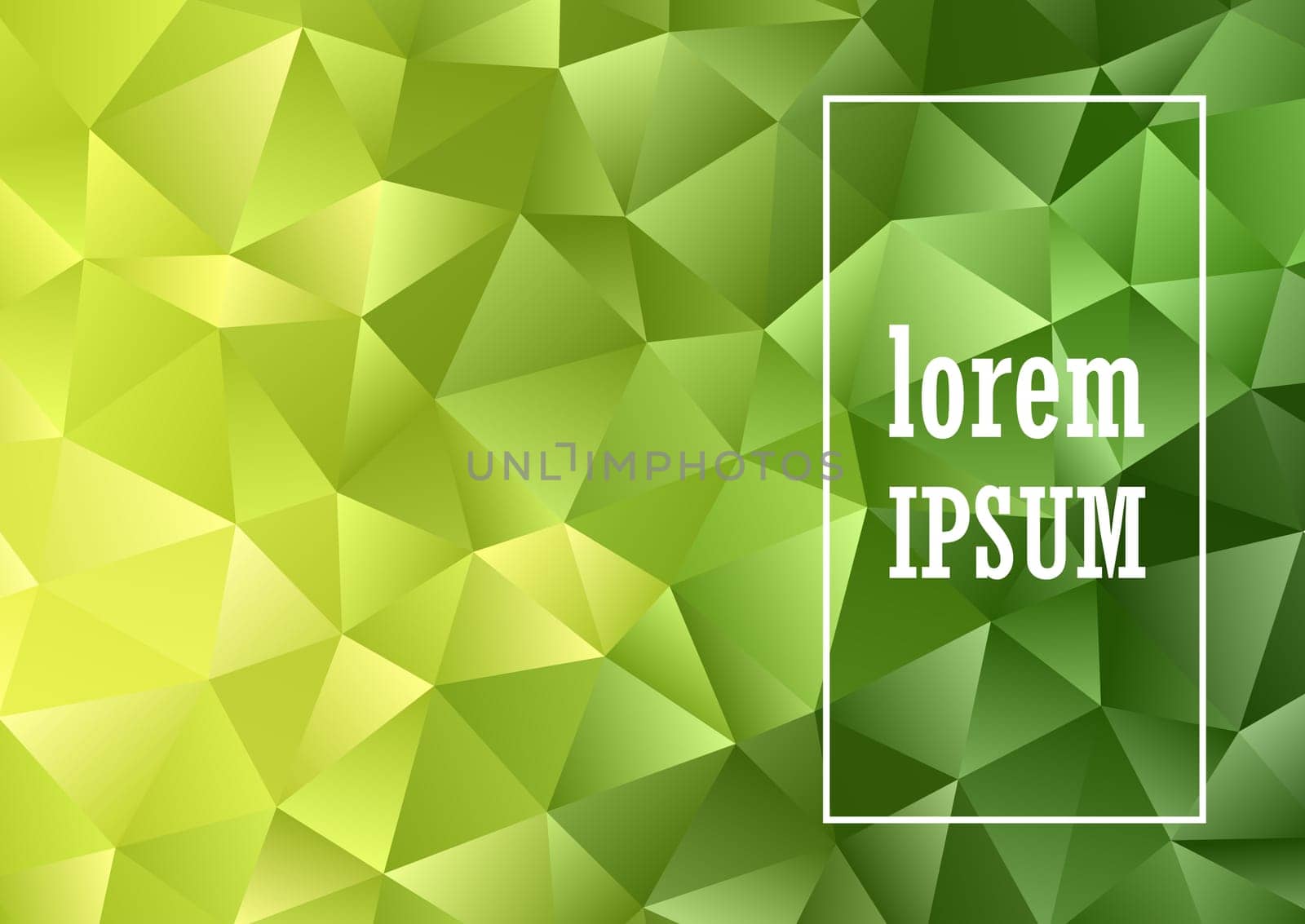 Abstract background with a green low poly design