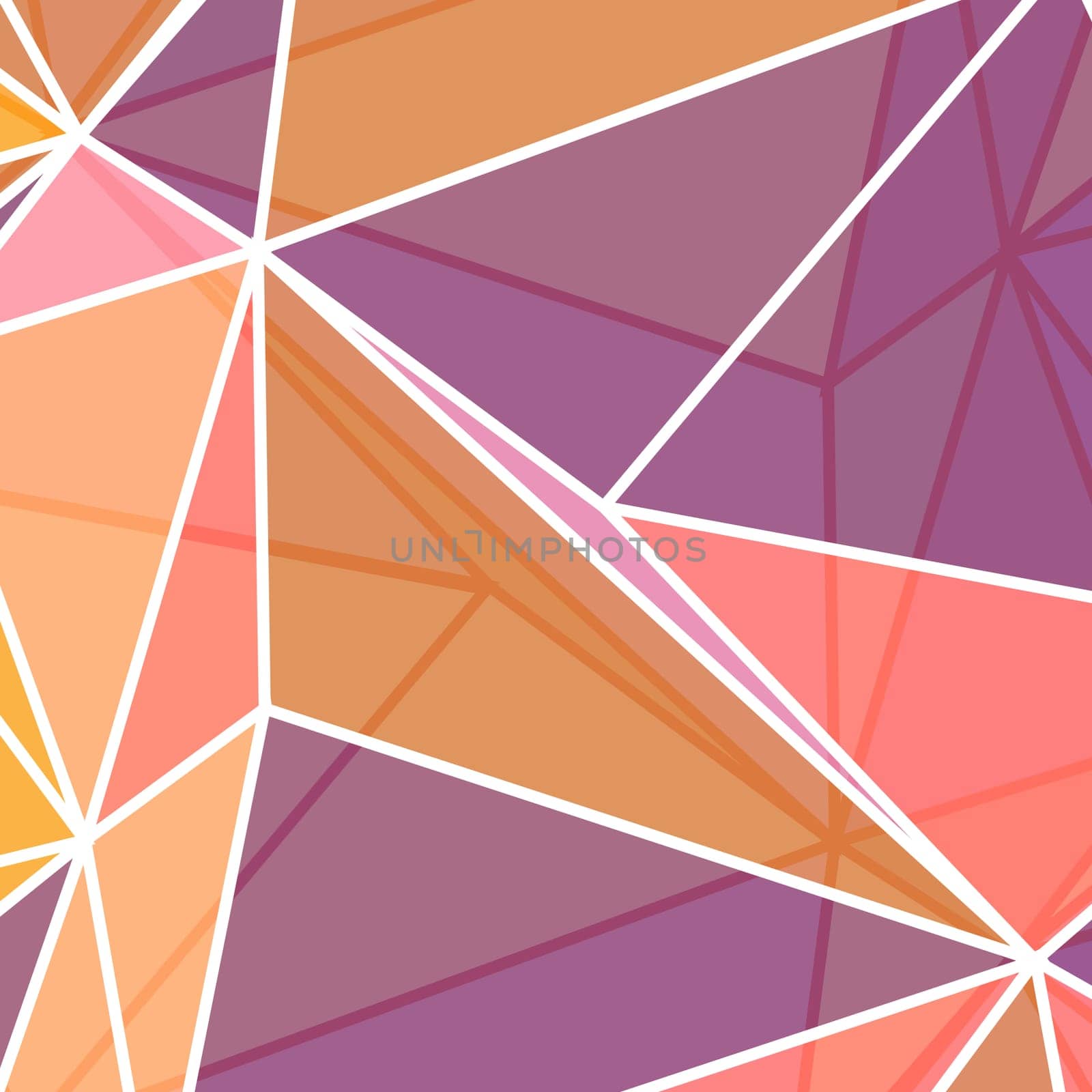 Abstract background with a low poly geometric design in coral colours