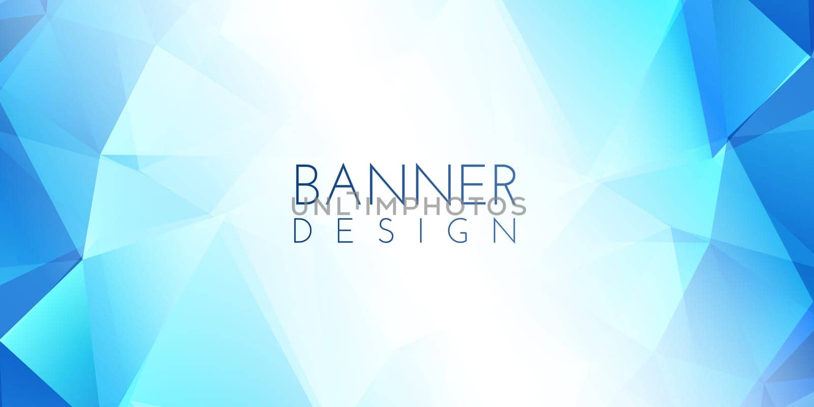 Abstract banner with a low poly design