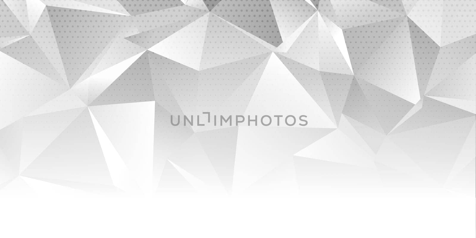 Abstract banner with a monotone low poly design