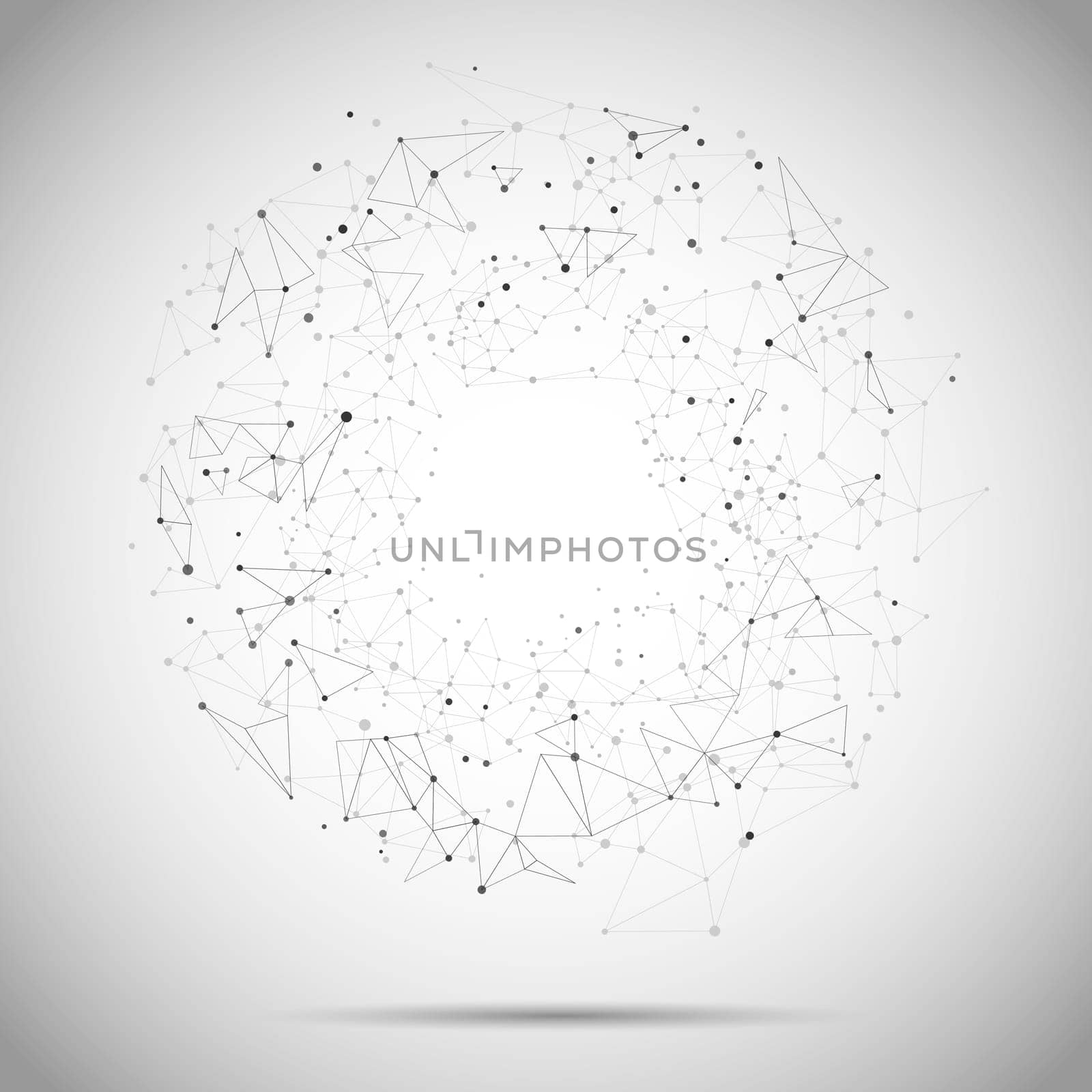 Abstract background with a low poly design and connecting dots