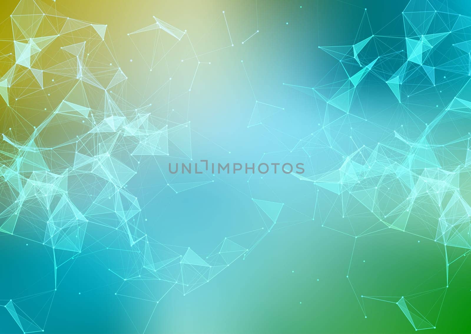 Low poly plexus design on a blur background
