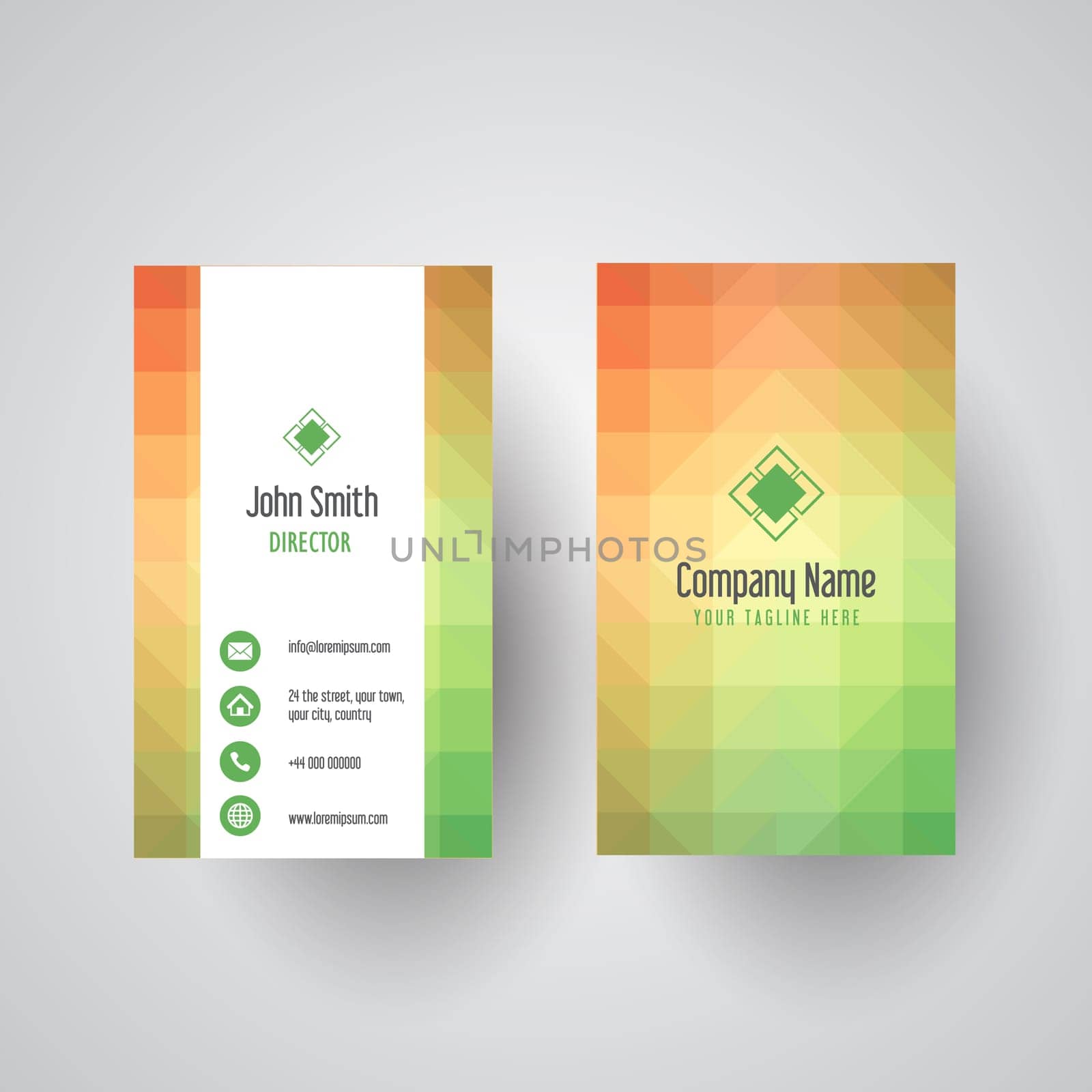 Business card with a low poly design