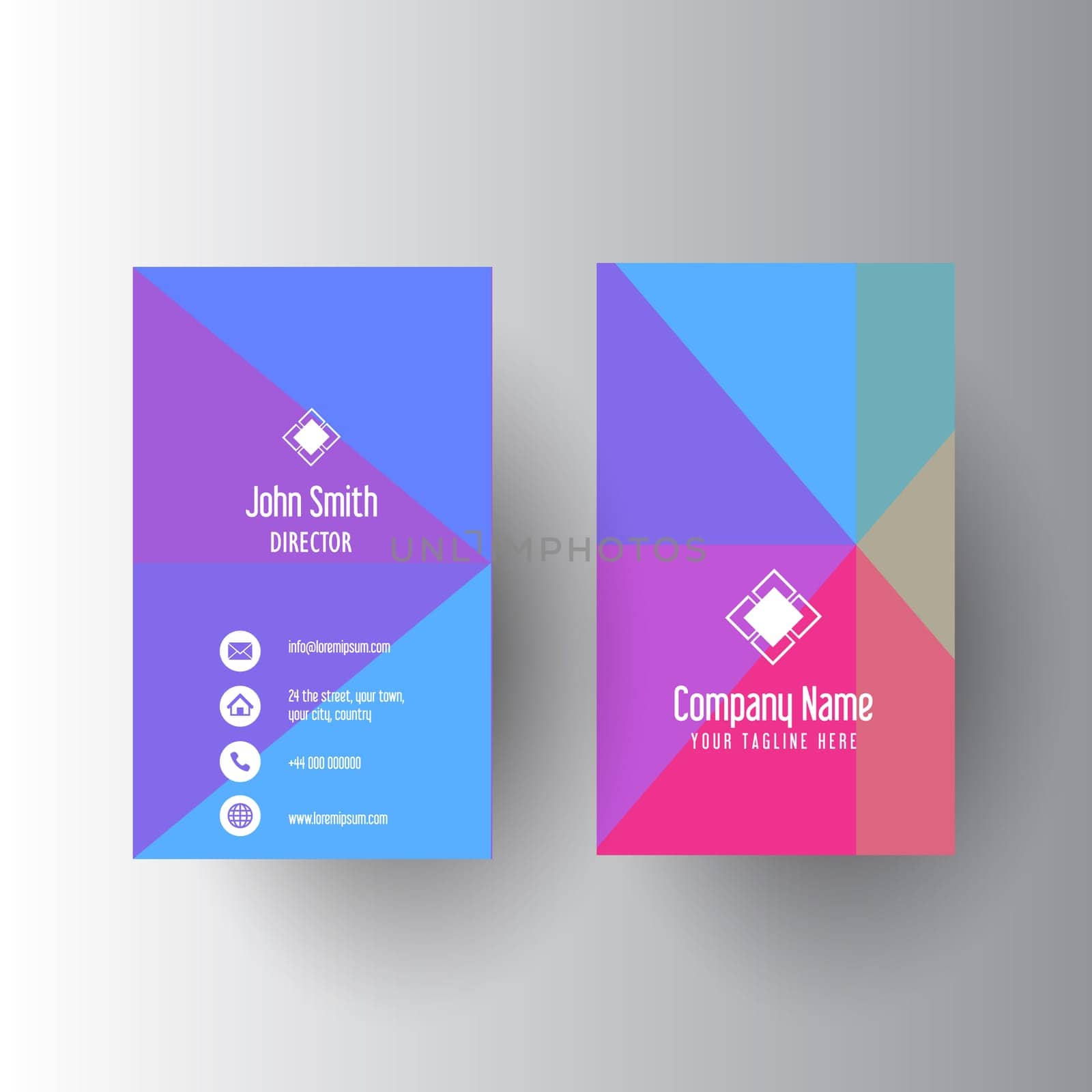 Business card with a modern low poly design
