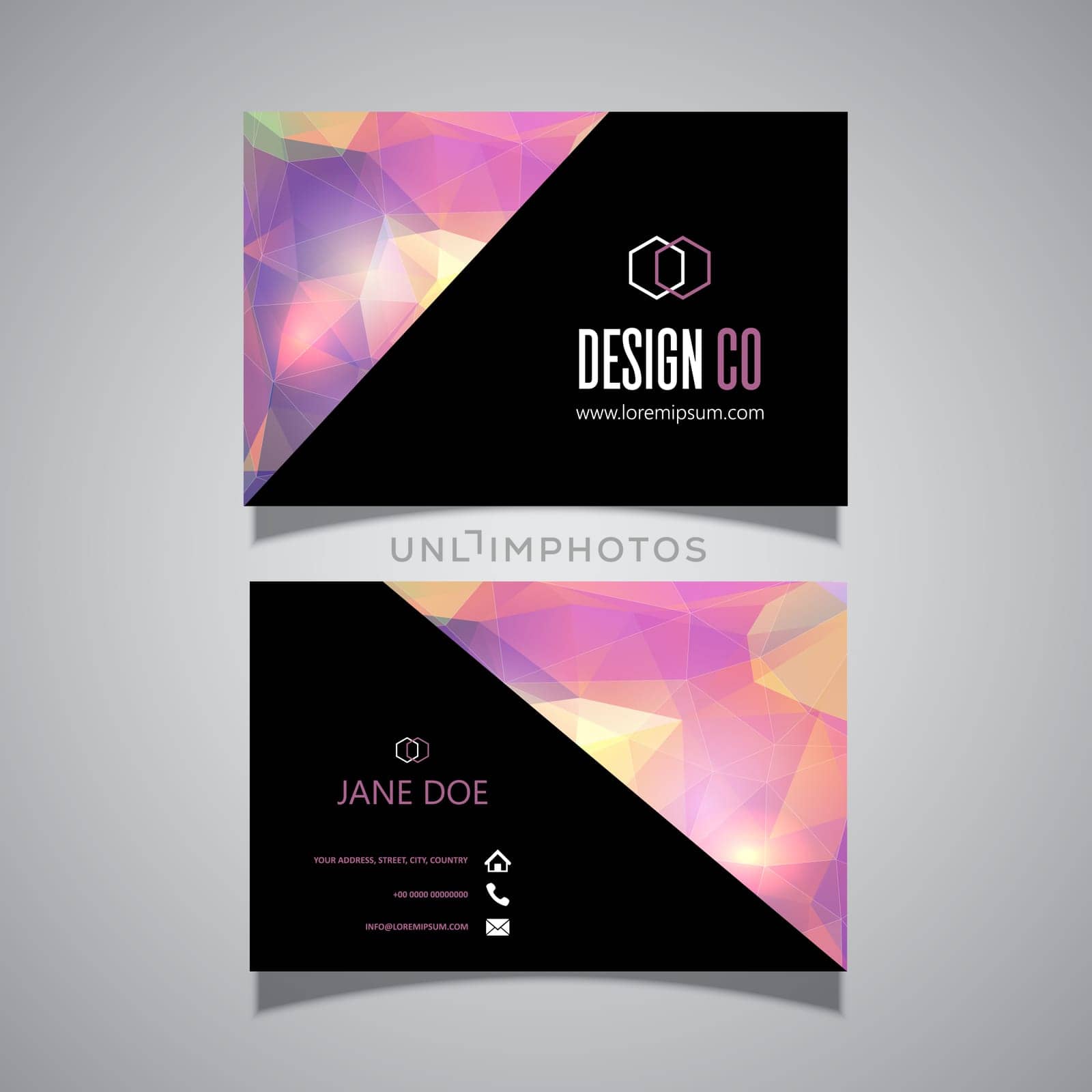 Business card with a low poly design