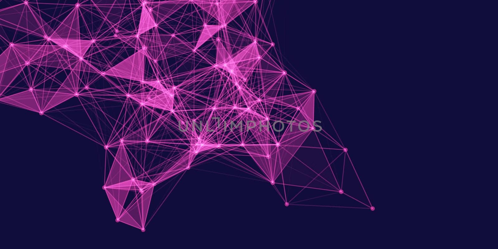 Abstract banner with a low poly connections design
