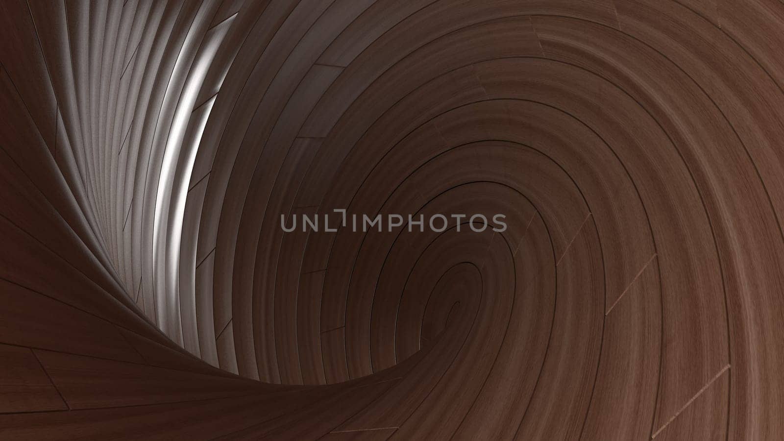 3d render of Modern curved wooden display background