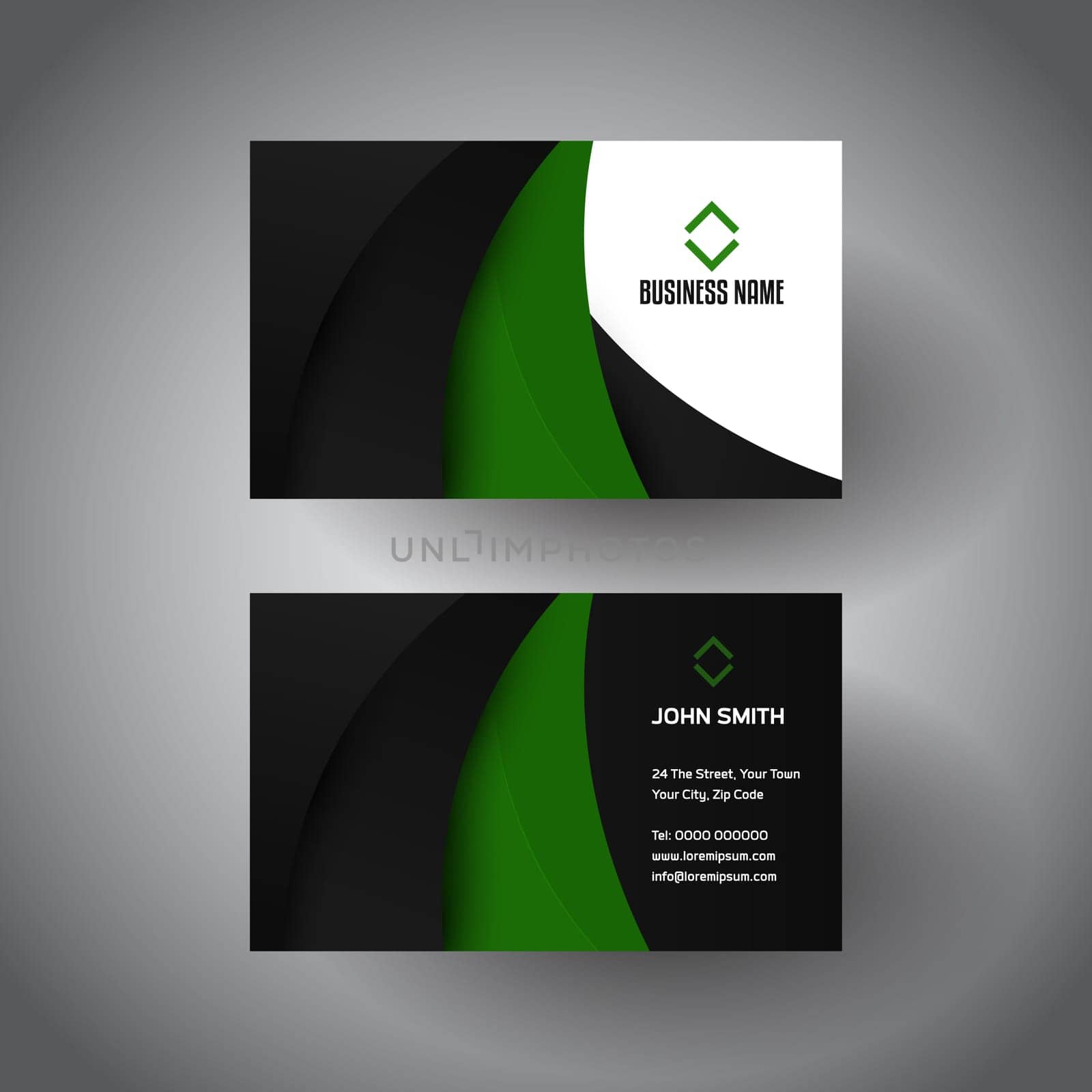 Business card with a simple modern design