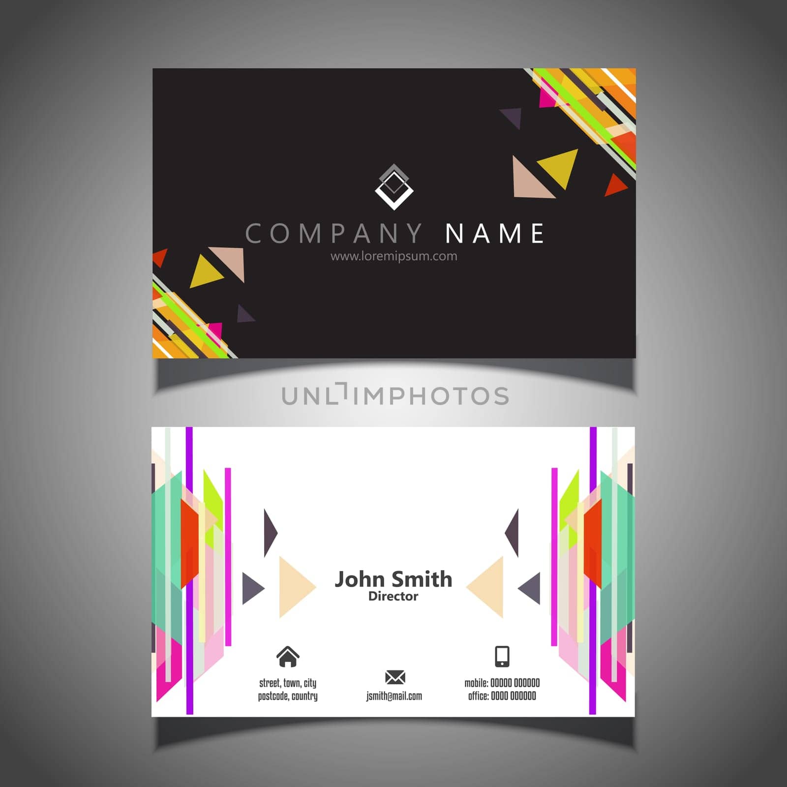 Business card template with a modern design