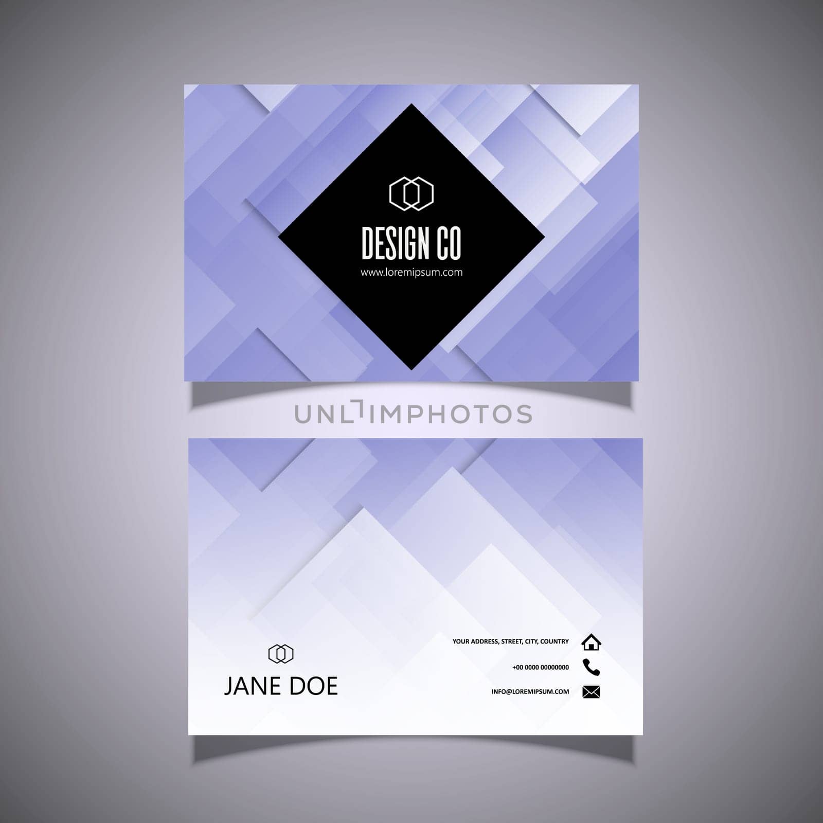Business card with a low poly design