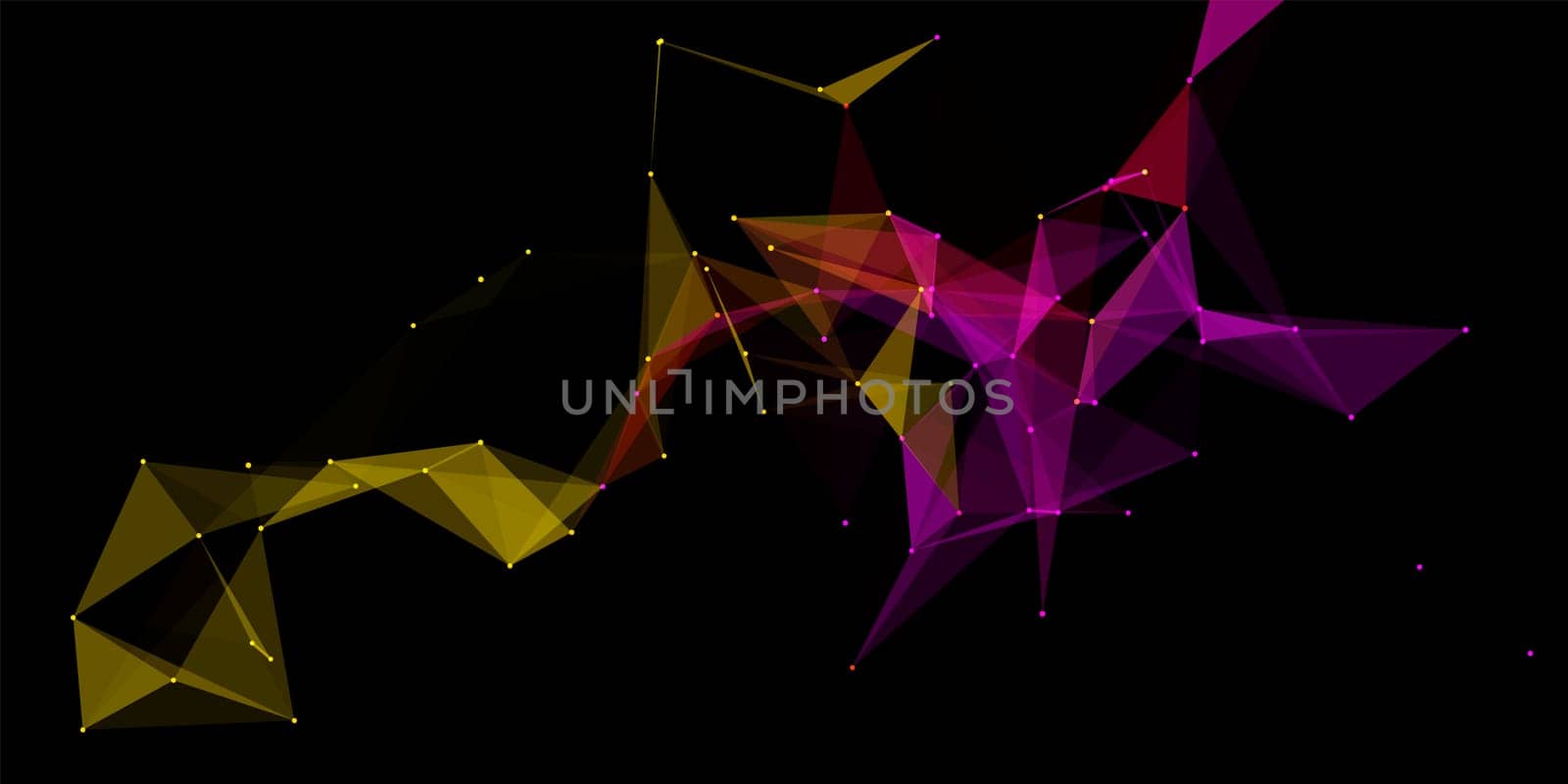 Modern techno banner with a low poly plexus design
