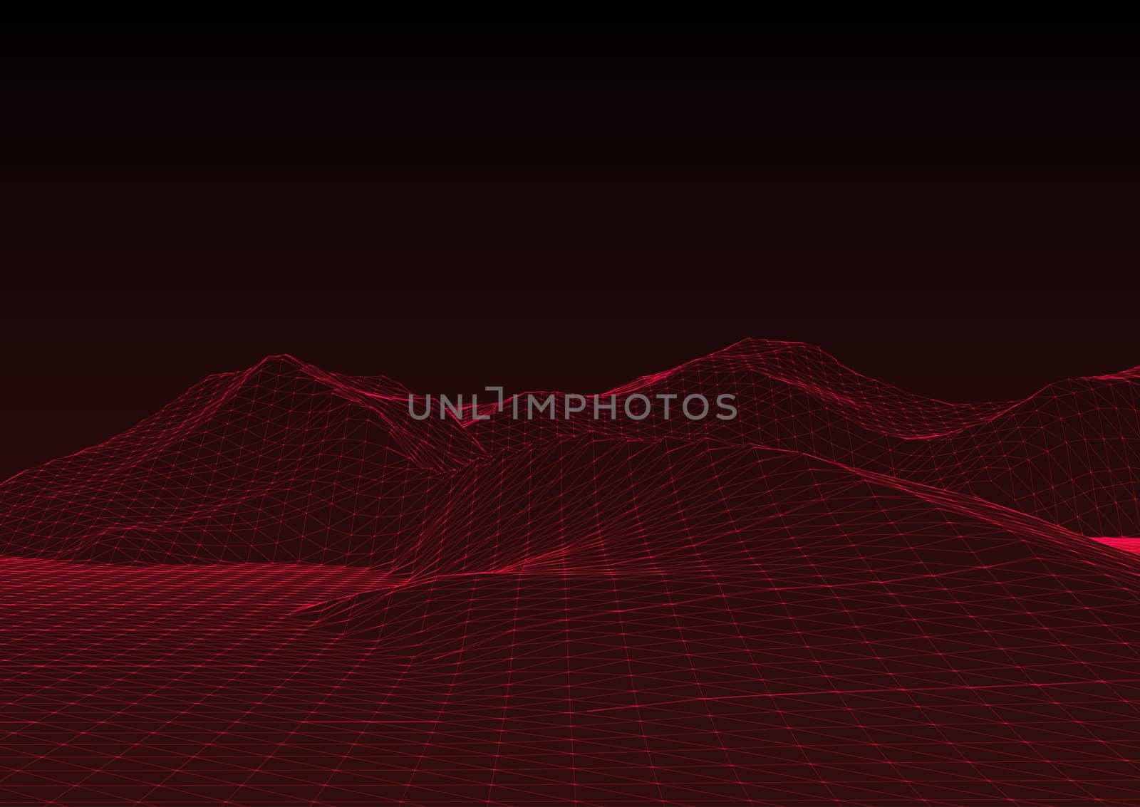 Abstract background with a modern wireframe terrain landscape design