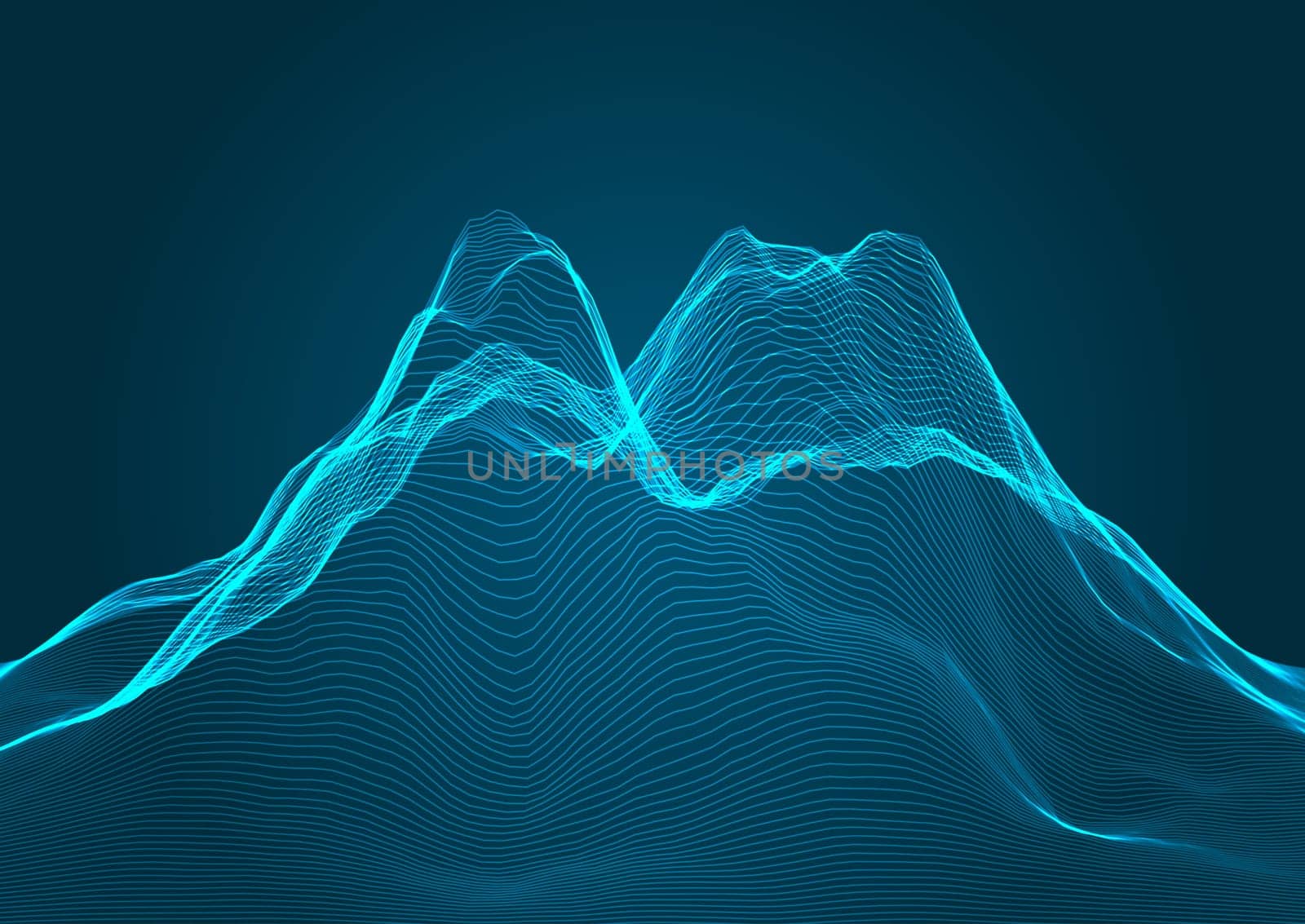 Mountain terrain background in a wireframe design