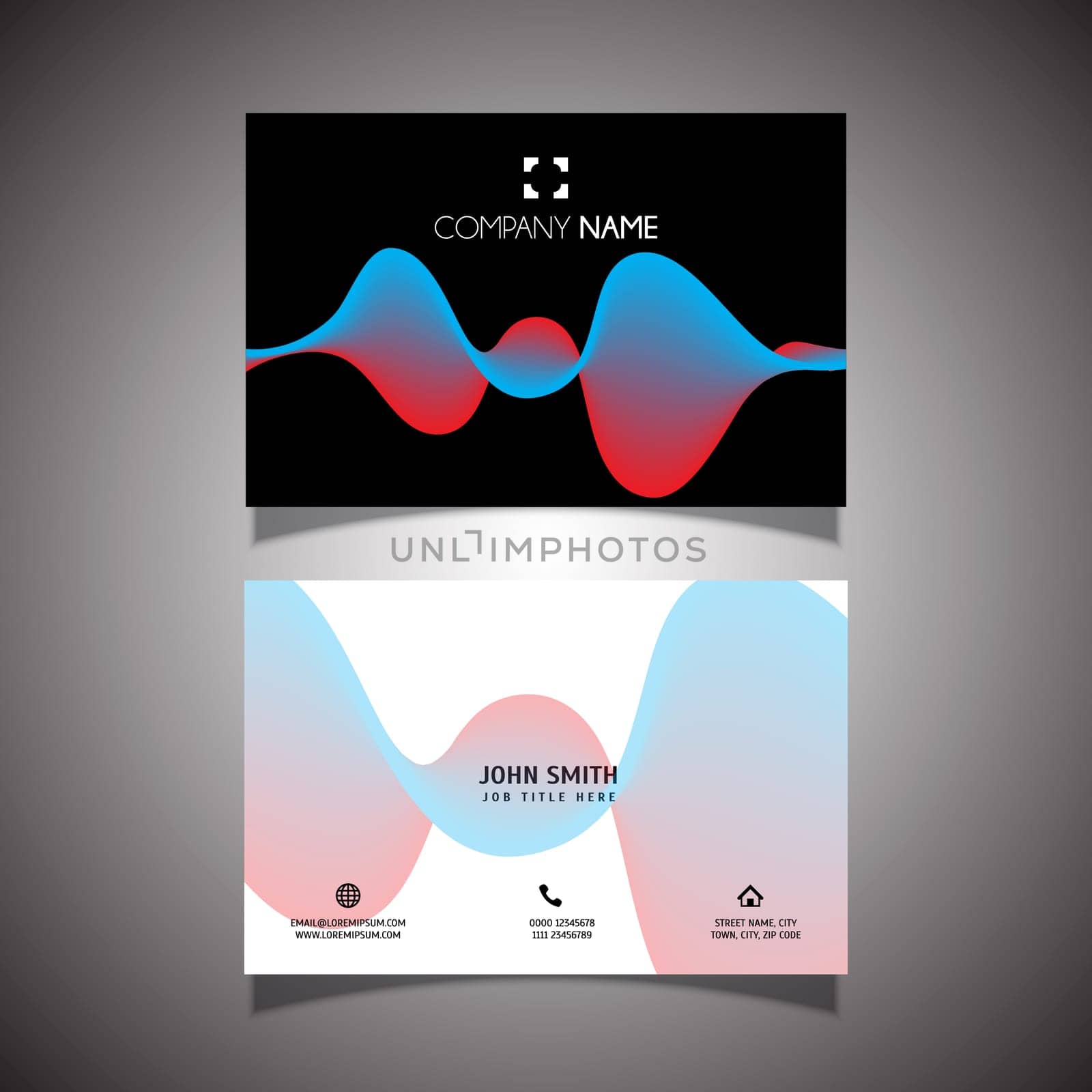 Business card with a modern design