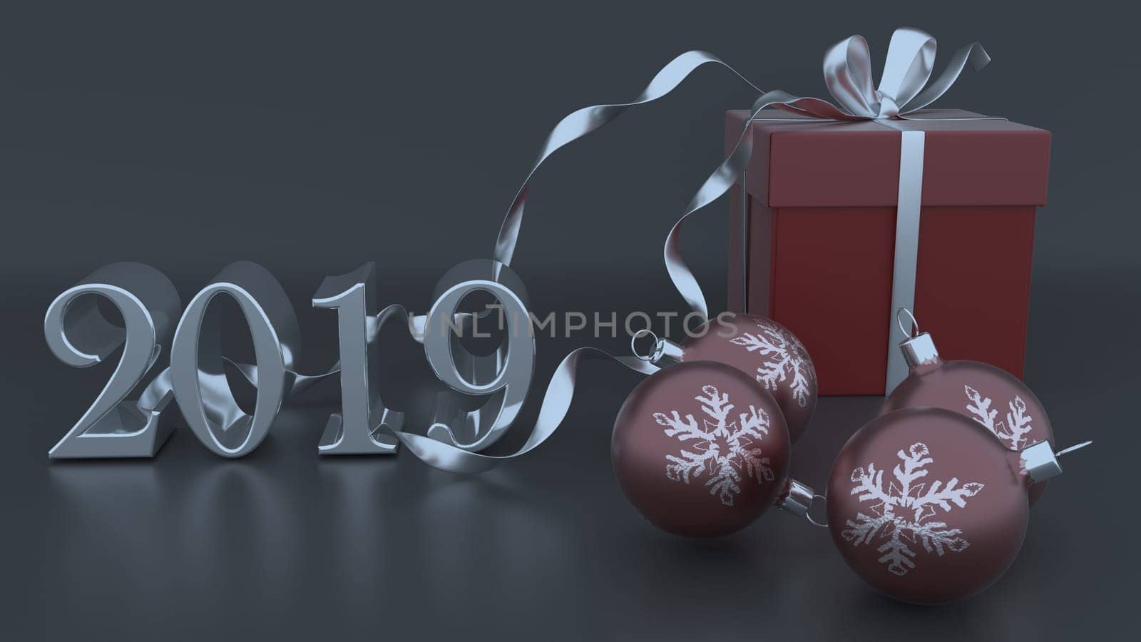 render of 3D Christmas and new year background