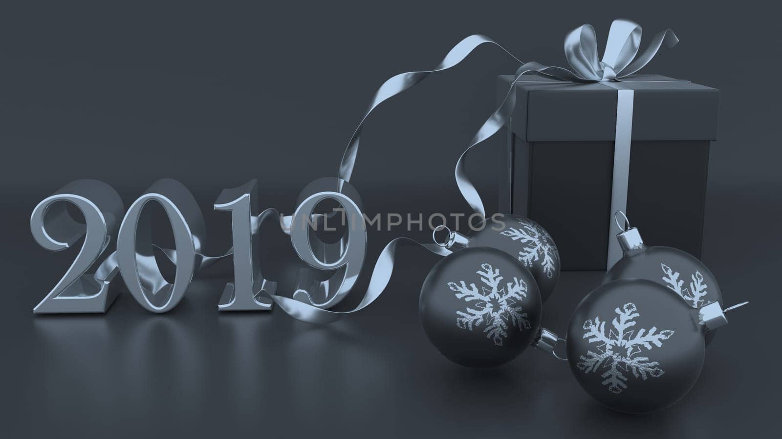 render of 3D Christmas and new year background