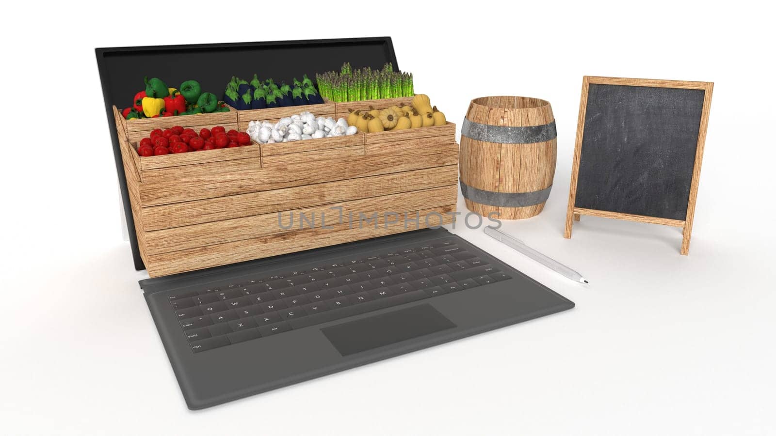 3D Render of Shopping Online on Website or Mobile Application Concept Marketing and Digital marketing