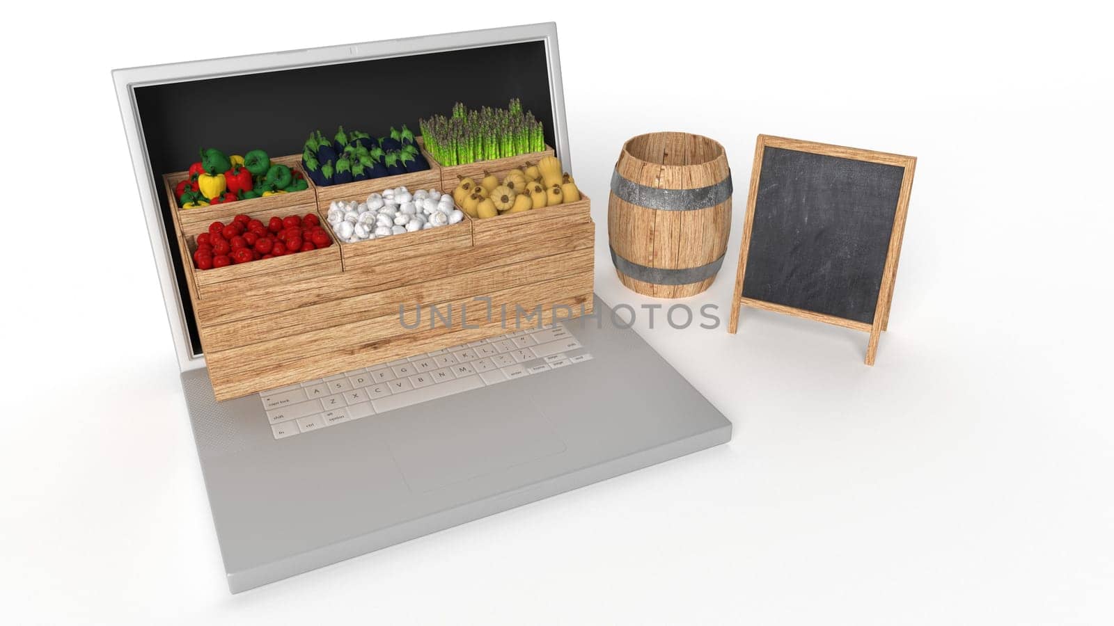 3D Render of Shopping Online on Website or Mobile Application Concept Marketing and Digital marketing
