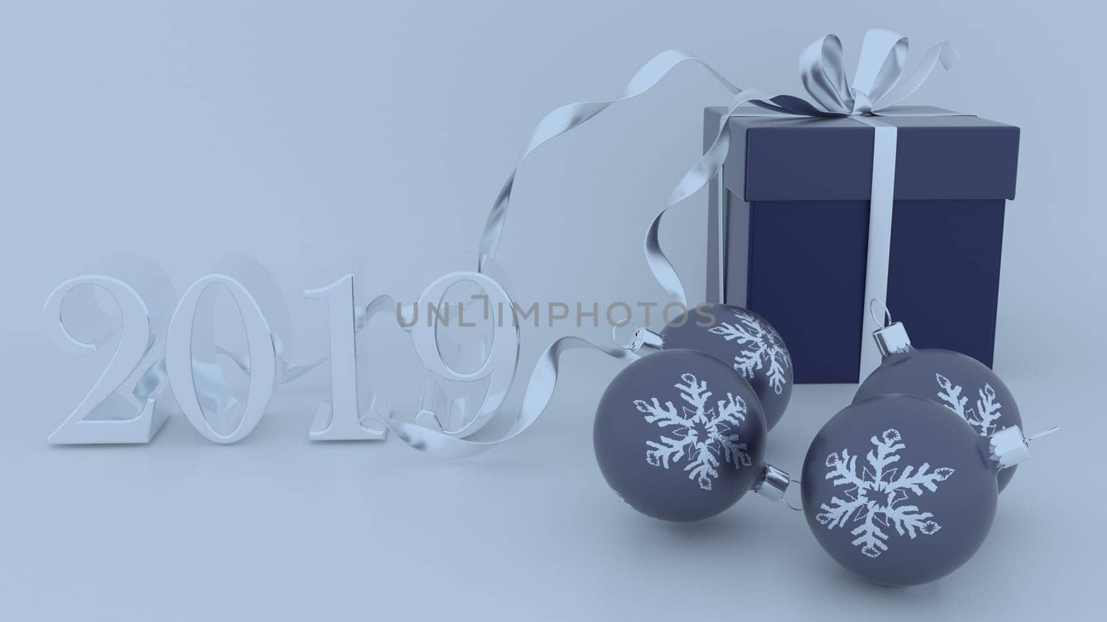 render of 3D Christmas and new year background