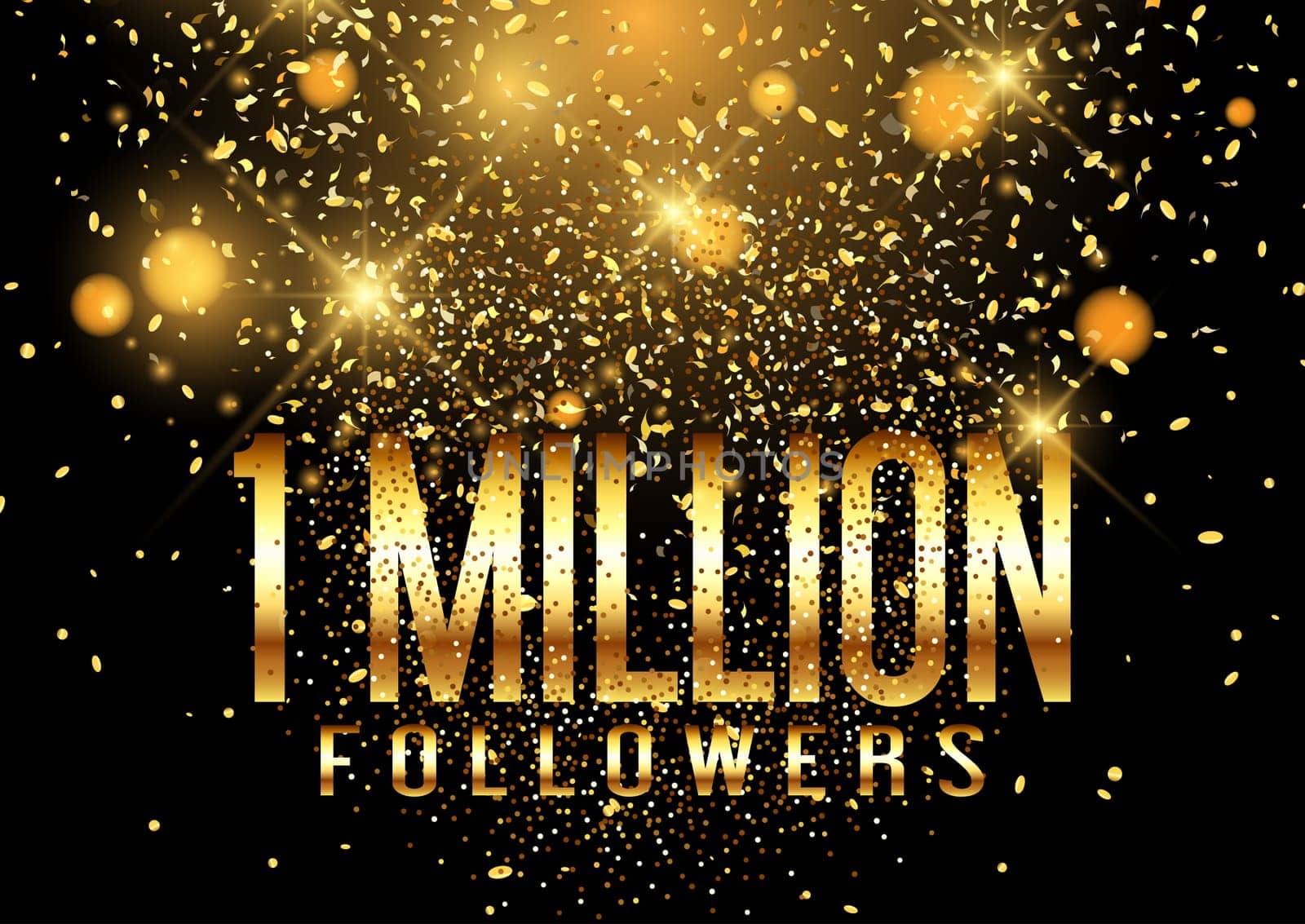 One Million followers confetti celebration background design