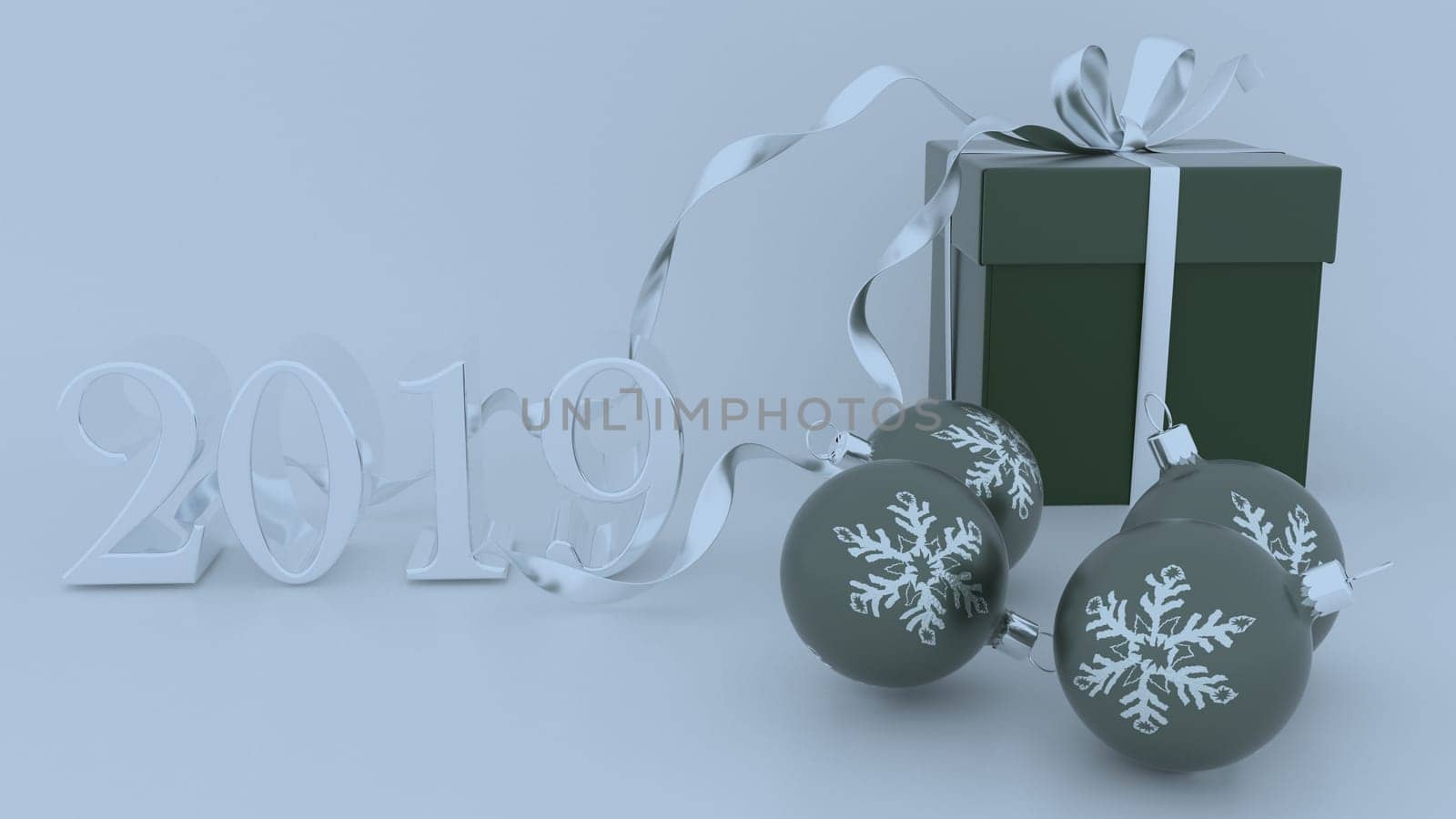 render of 3D Christmas and new year background