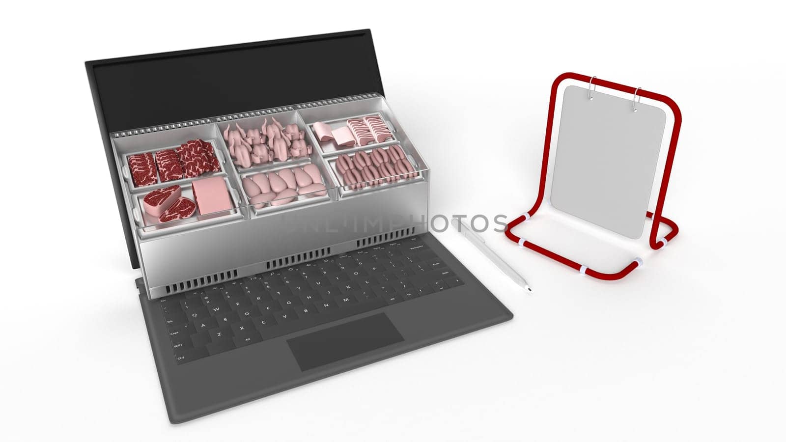 3D Render of Shopping Online on Website or Mobile Application Concept Marketing and Digital marketing