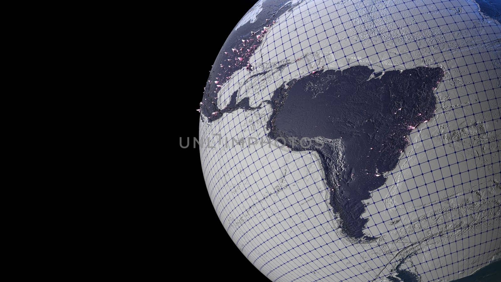 3d render of Covid19 pandemic map