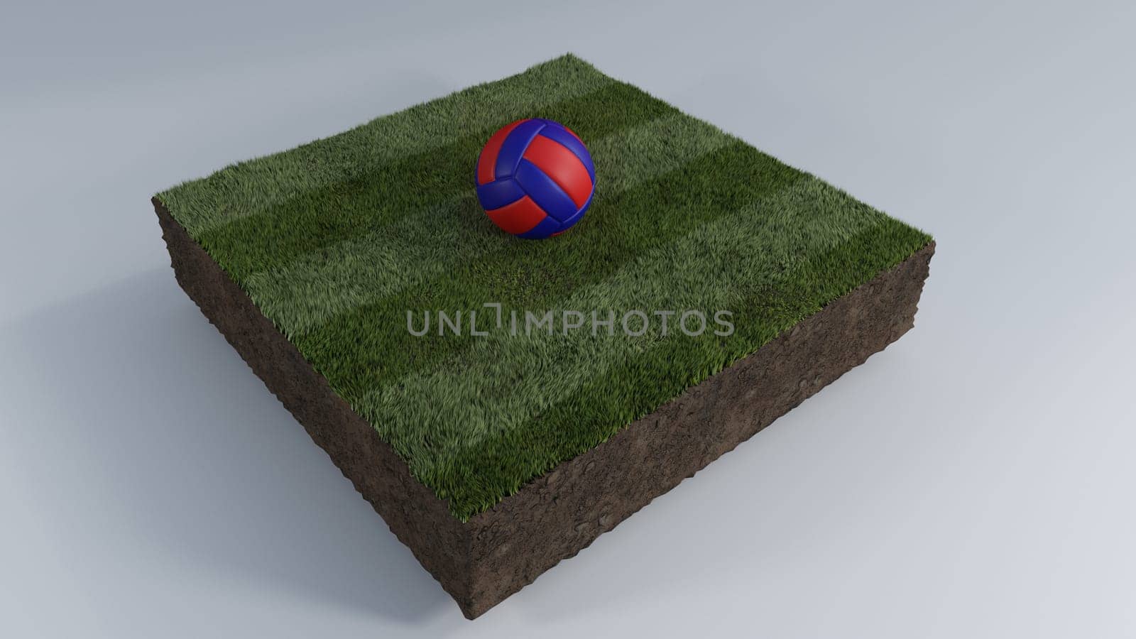 3D Render of Soccer Ball of Grass Patch