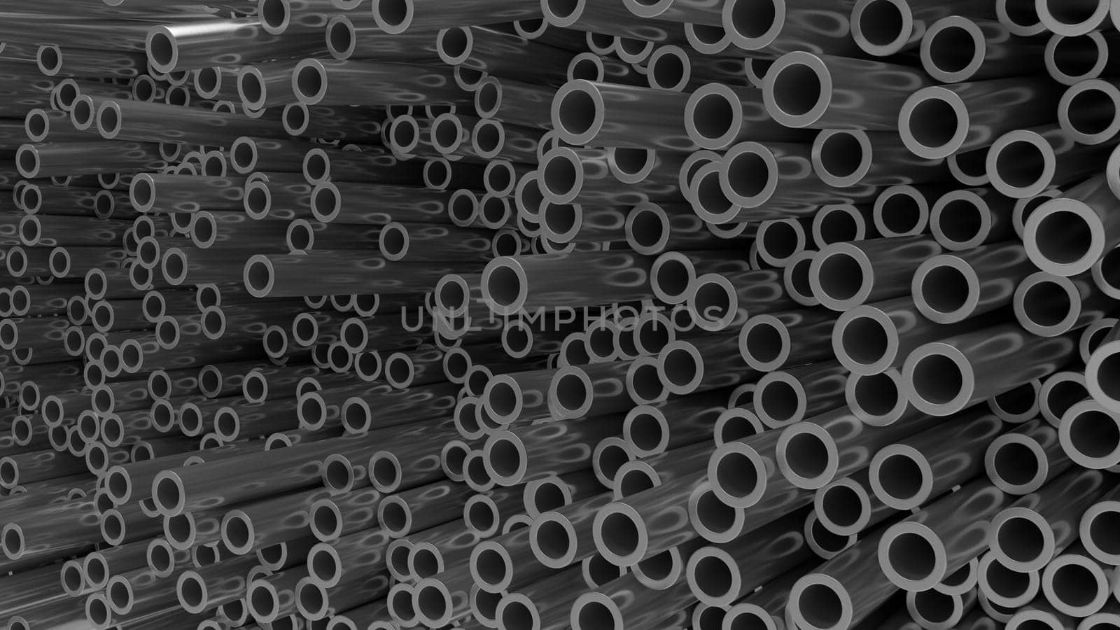 render of 3d construction metal pipes